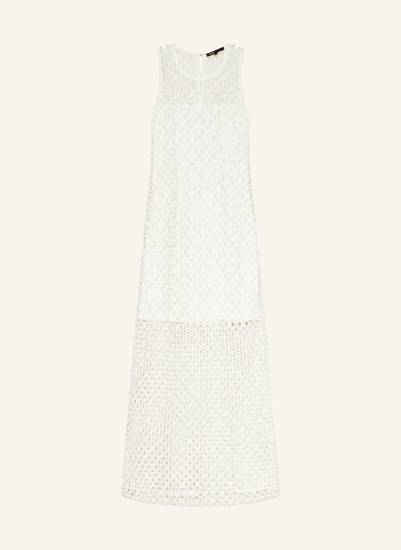 maje Strickkleid mit Schmuckperlen, Farbe: WEISS/ SILBER (Bild 1)