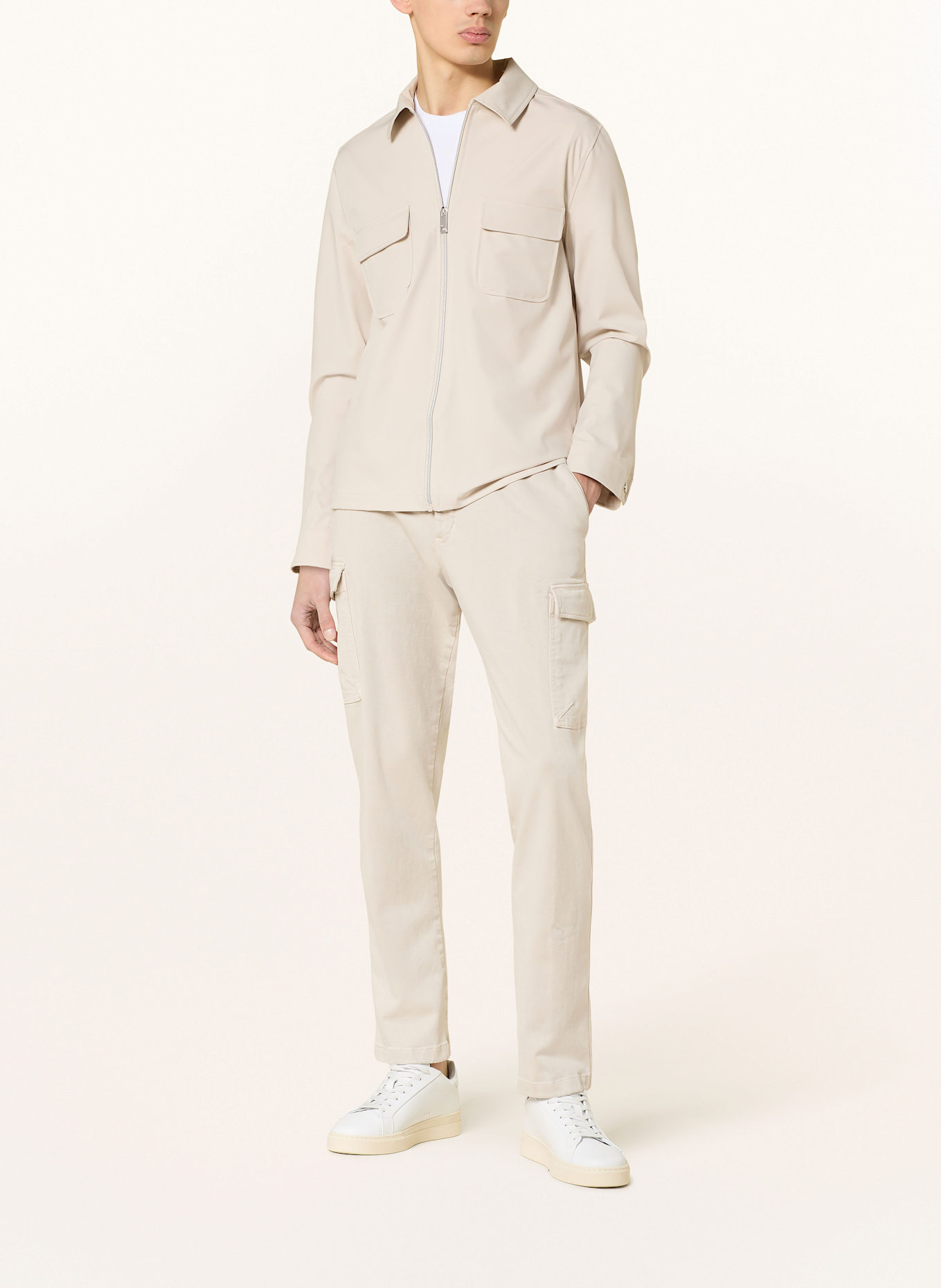 REISS Overshirt: HELLBRAUN