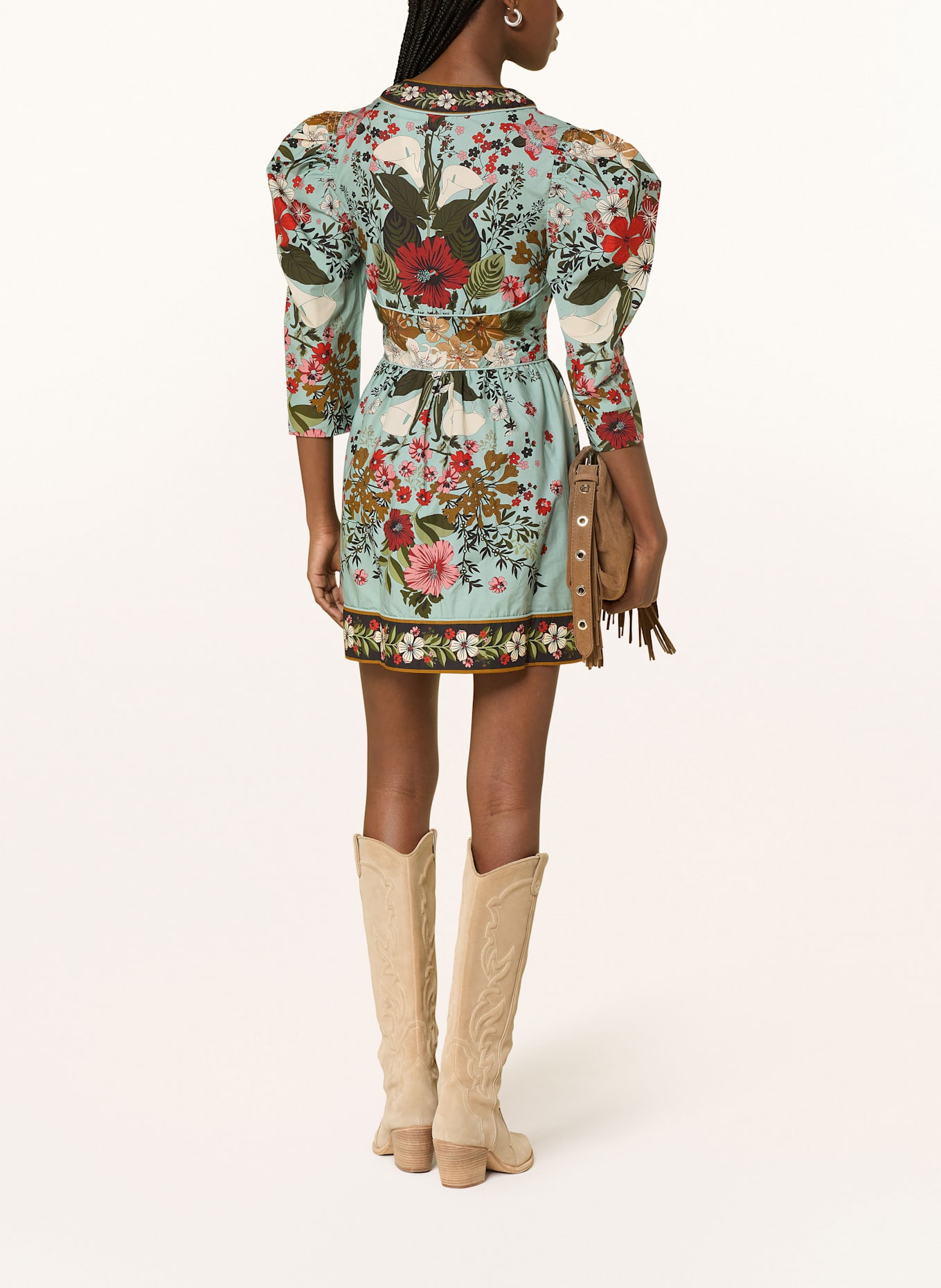 FARM RIO Šaty BEAUTY s 3/4 rukávem: ČERVENÁ / ZELENÁ / MODRÁ