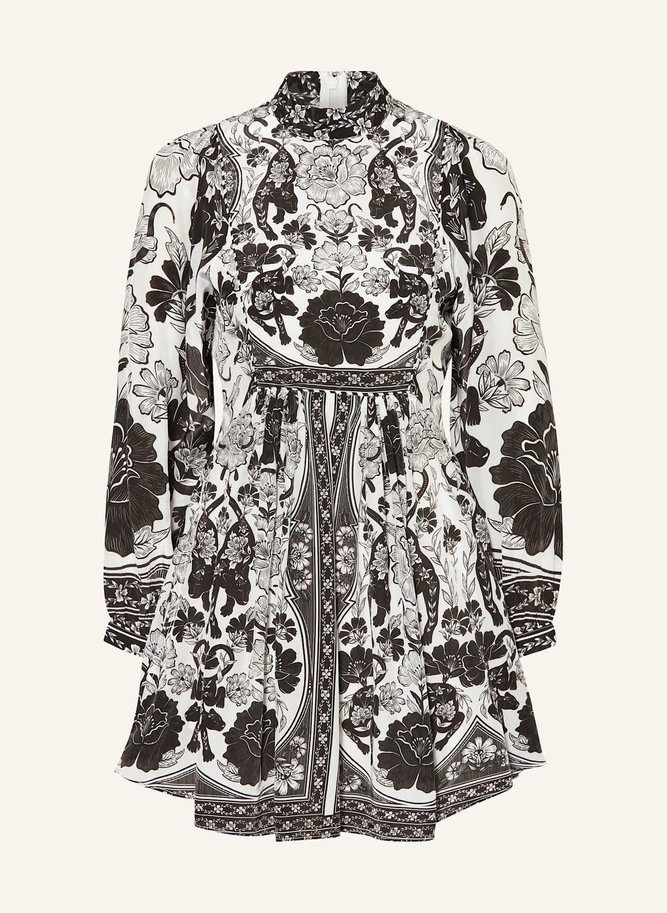 FARM RIO Dress: WHITE / BLACK