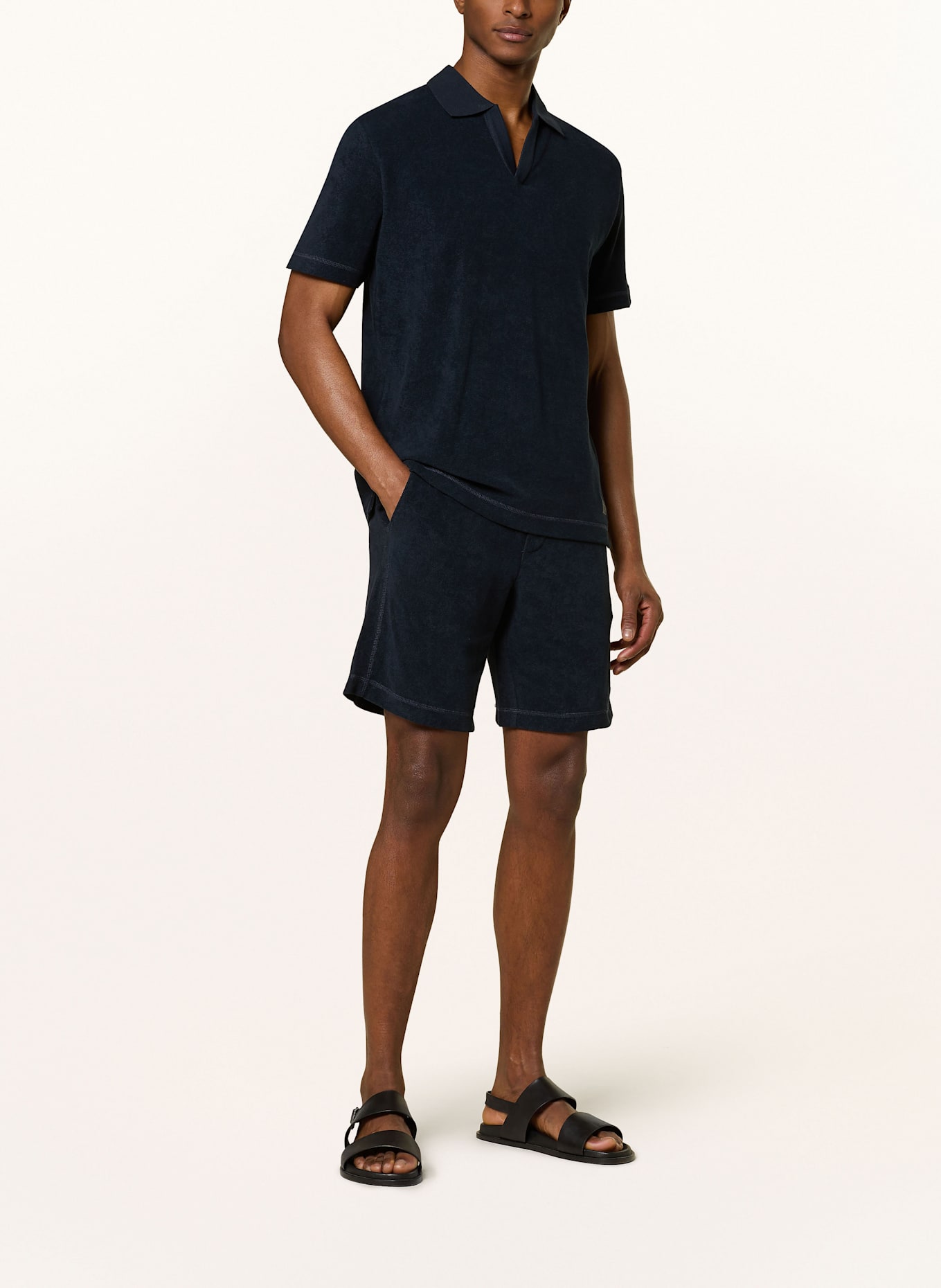 Marc O'Polo Frottee-Poloshirt Regular Fit: DUNKELBLAU