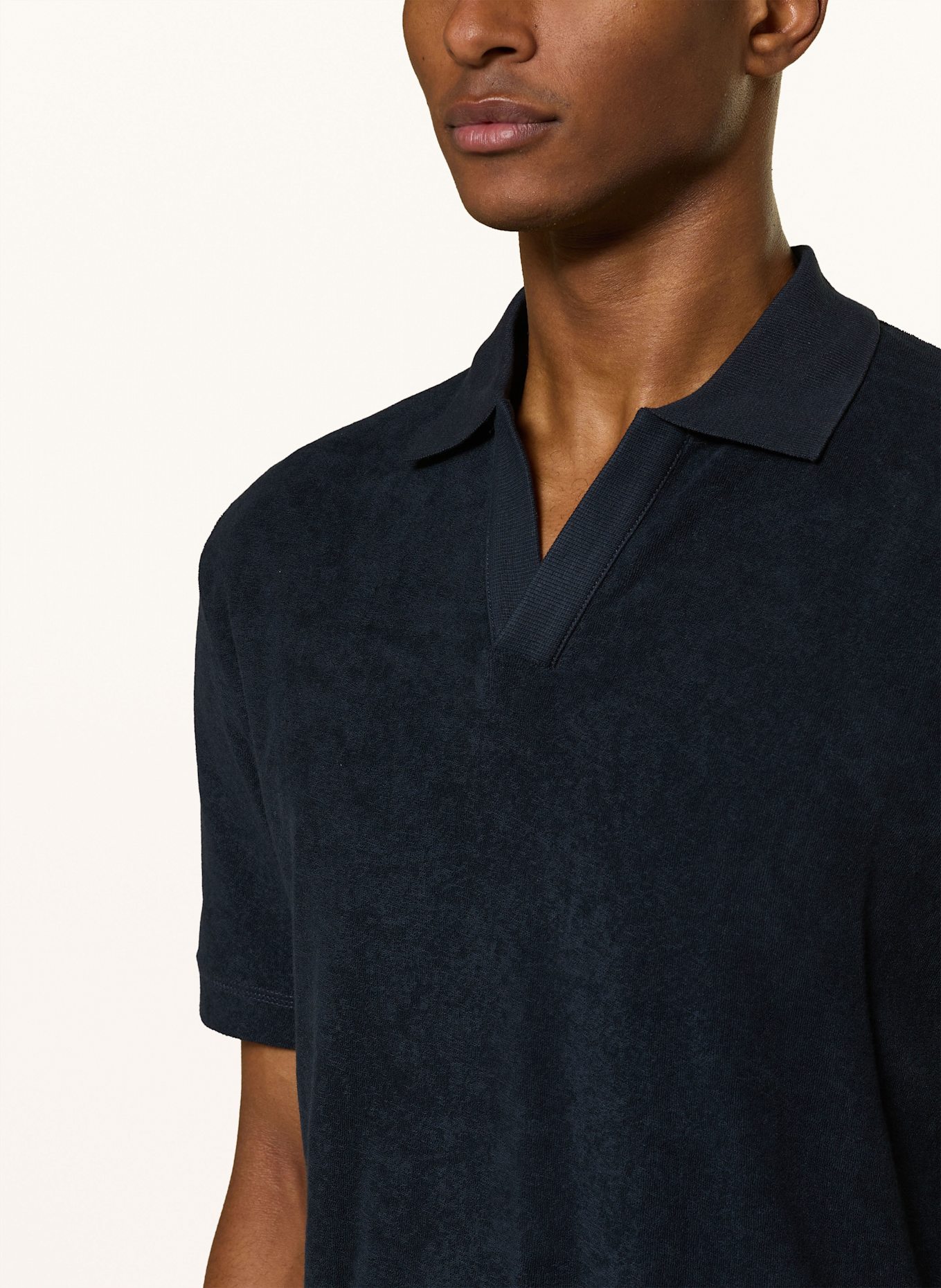 Marc O'Polo Frottee-Poloshirt Regular Fit: DUNKELBLAU