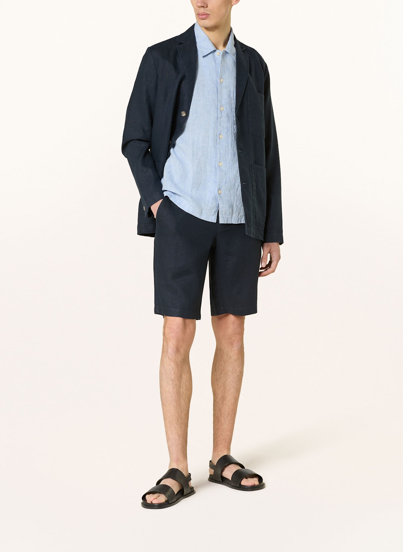Marc O'Polo Leinenshorts RESO Regular Fit: DUNKELBLAU