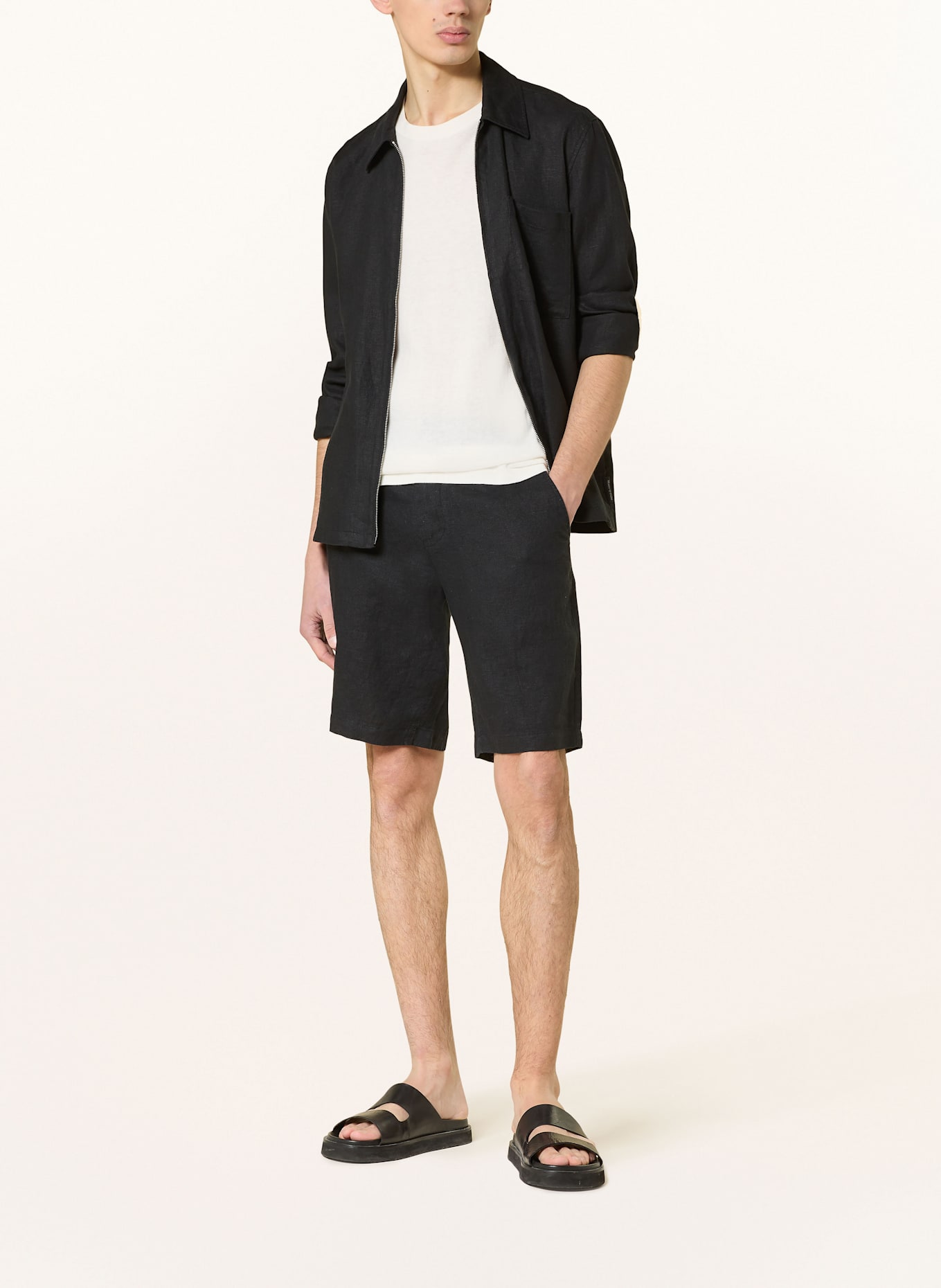Marc O'Polo Leinenshorts RESO Regular Fit: SCHWARZ