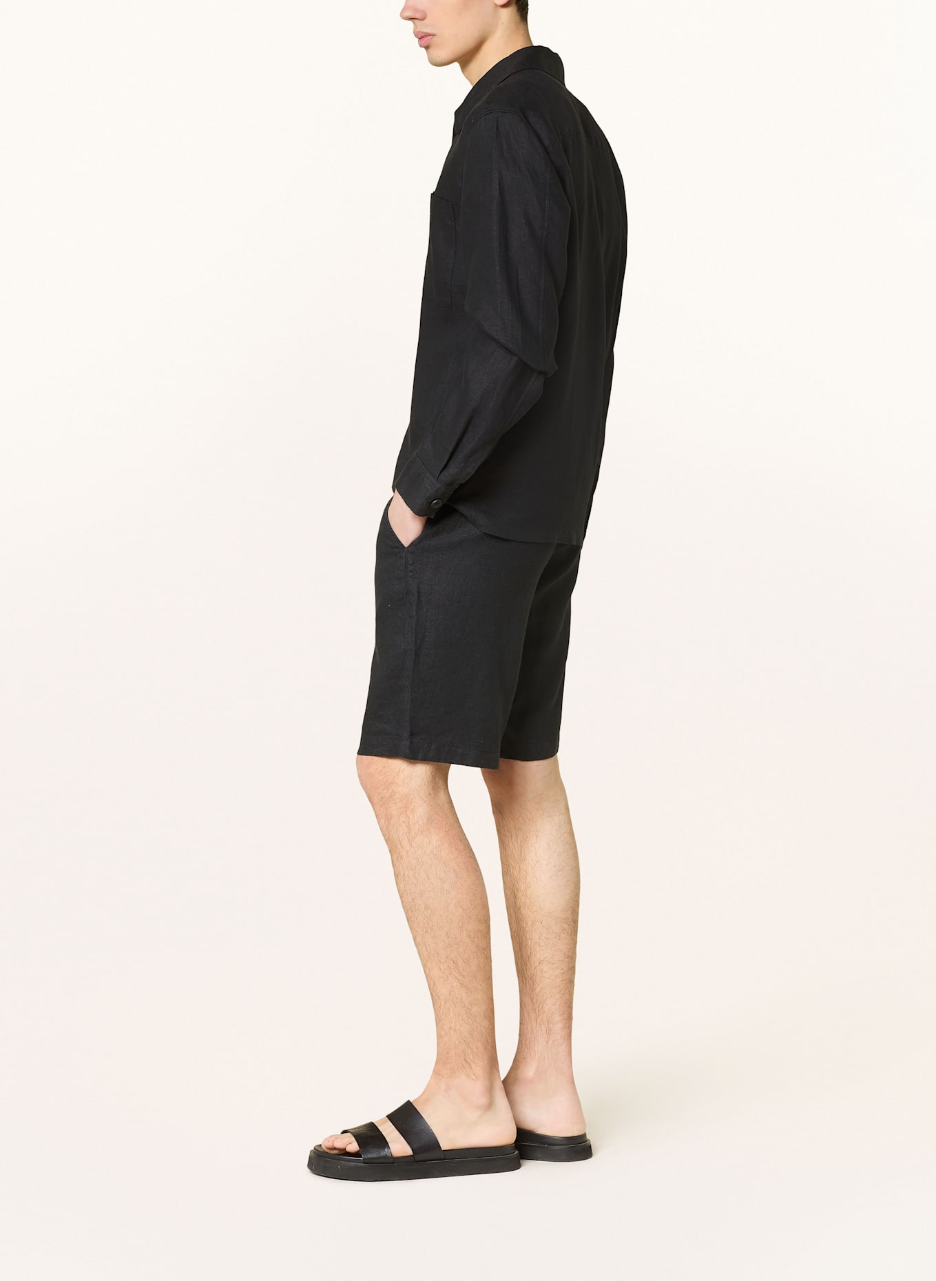 Marc O'Polo Leinenshorts RESO Regular Fit: SCHWARZ