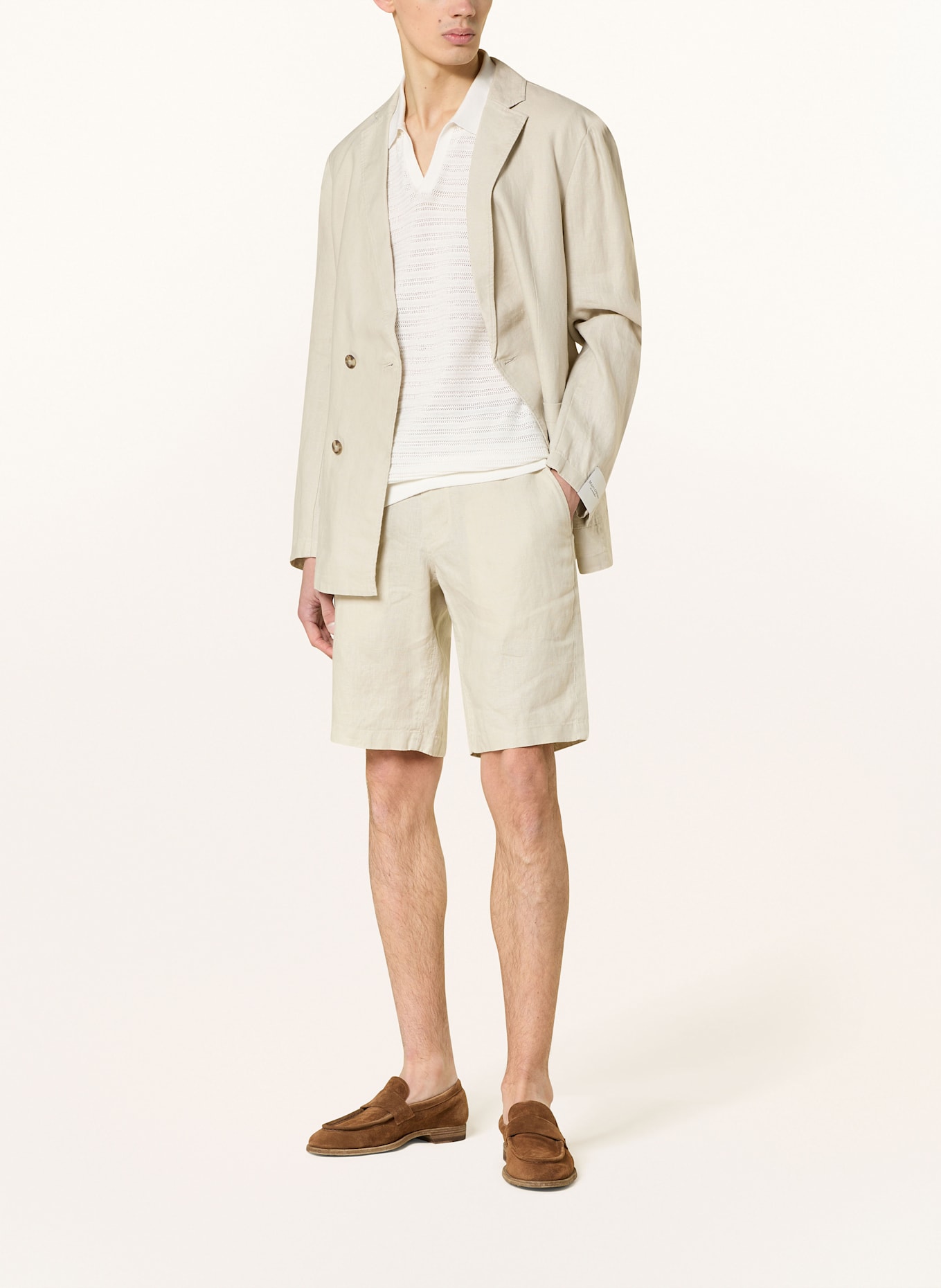 Marc O'Polo Shaped fit linen jacket: BEIGE