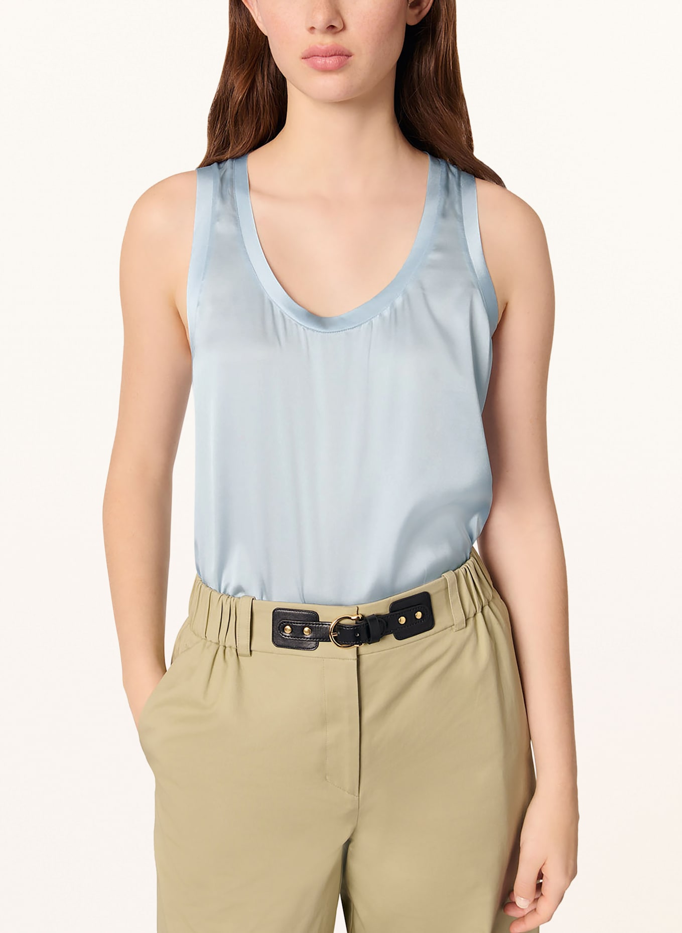 maje Seidentop: HELLBLAU