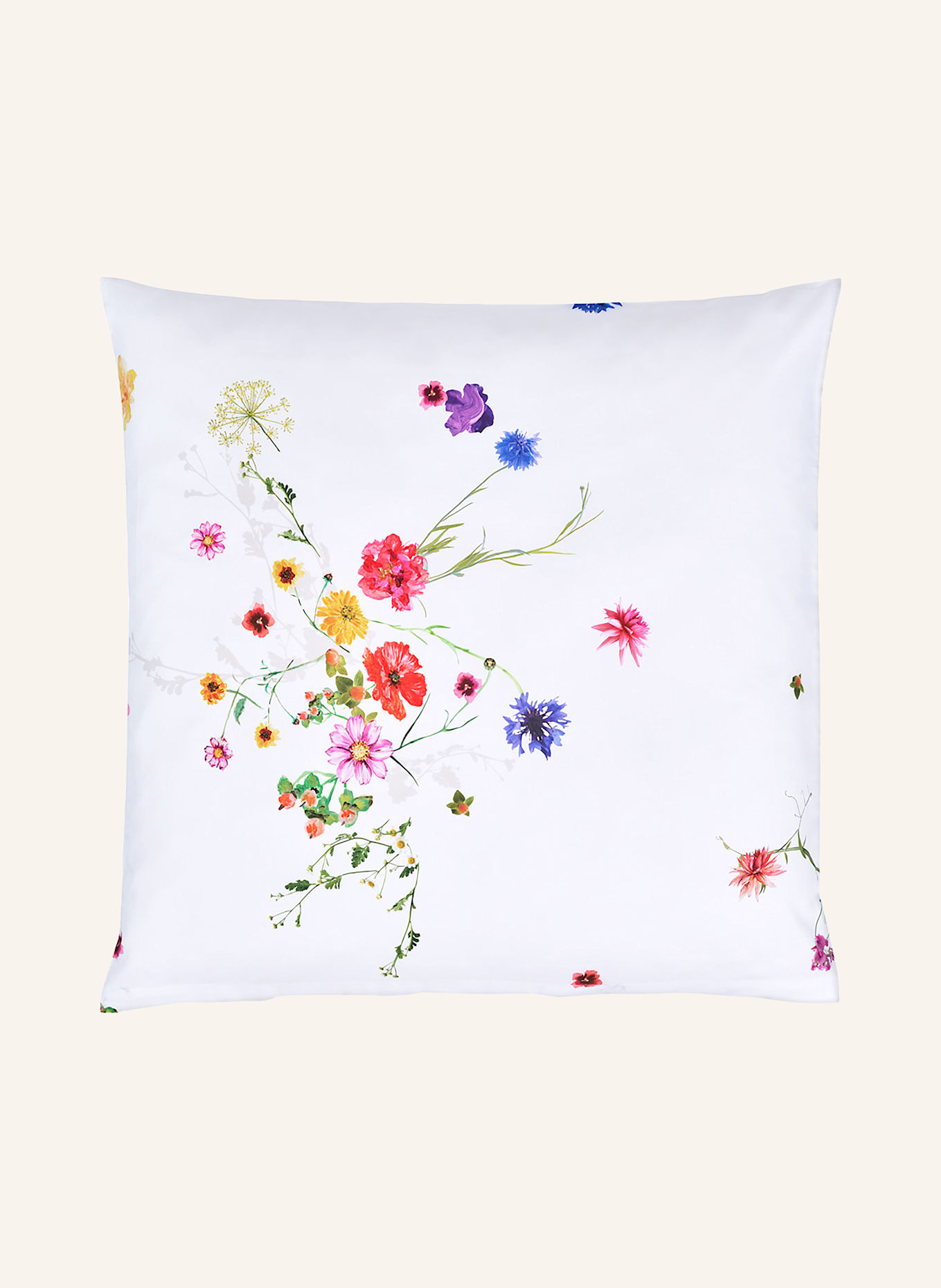 Christian Fischbacher Bettwäsche FLEURS VOLANTES: WEISS / ORANGE / GRÜN