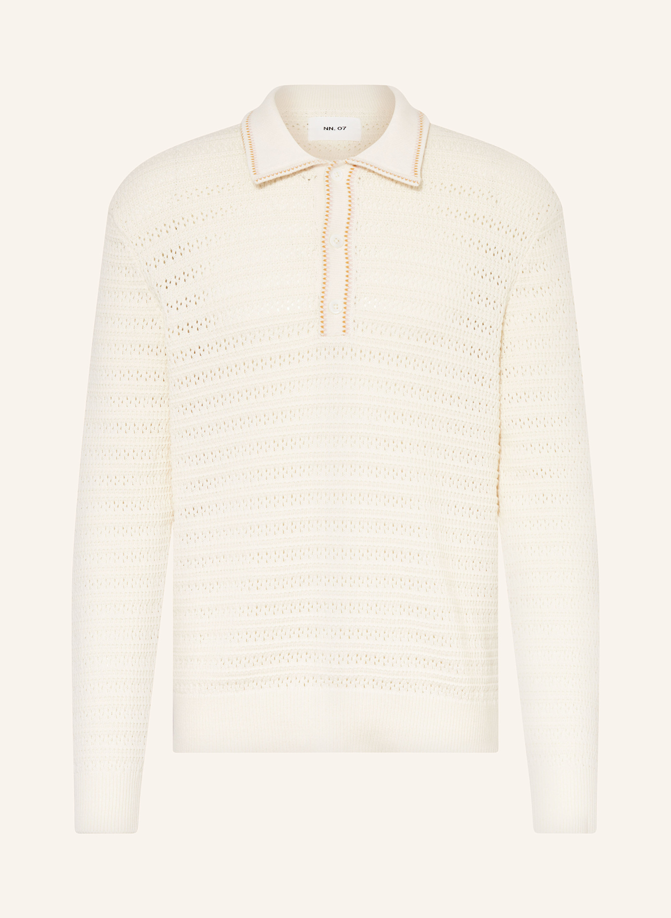 NN.07 Koszulka polo z dzianiny JOSH: KREMOWY