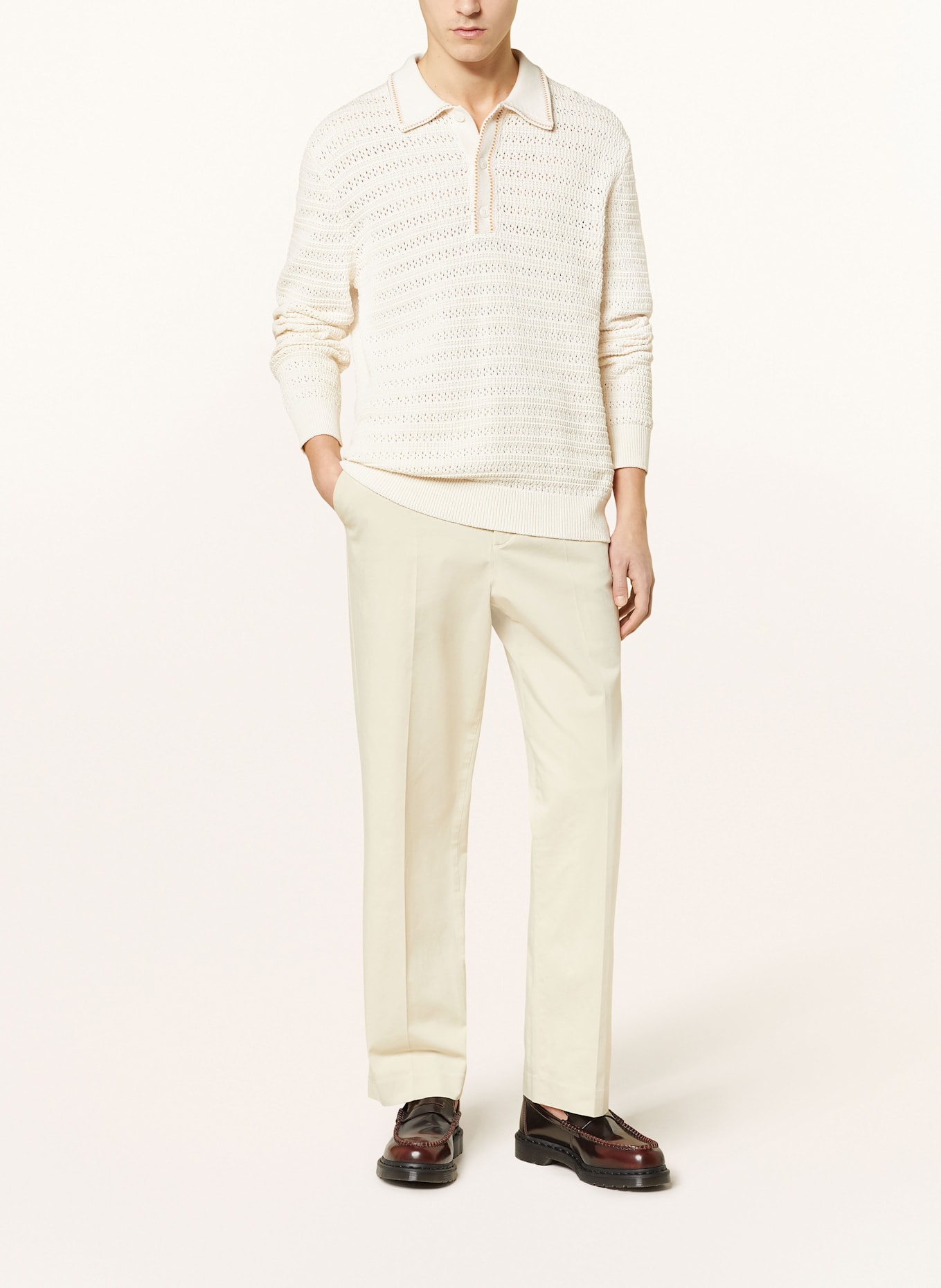 NN.07 Koszulka polo z dzianiny JOSH: KREMOWY