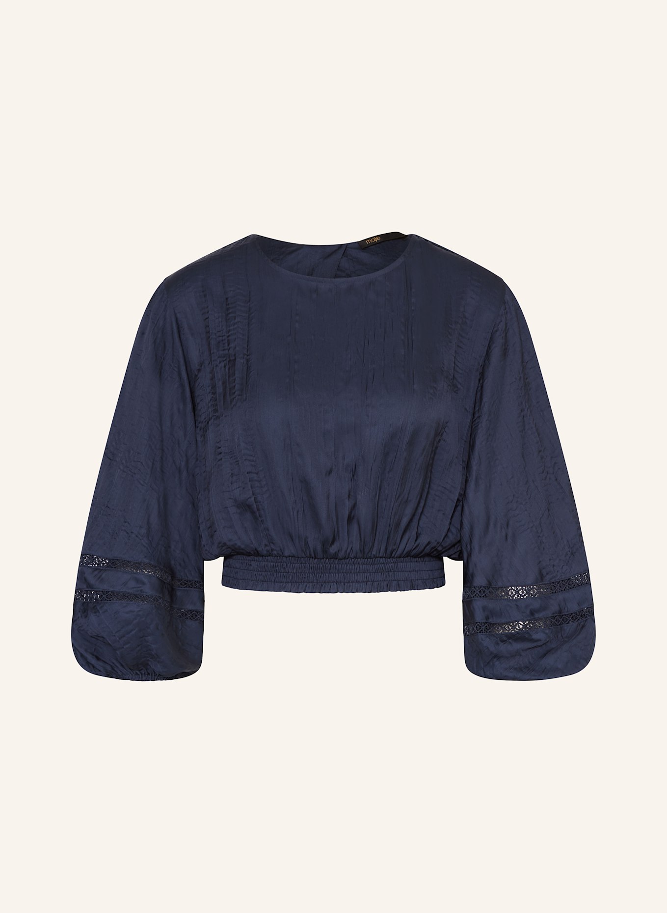 maje Cropped-Blusenshirt mit 3/4-Arm und Cut-out: DUNKELBLAU