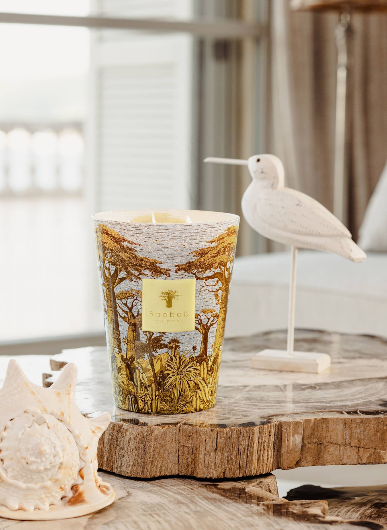Baobab COLLECTION Duftkerze SACRED TREES COCODY: GELB / BLAUGRAU