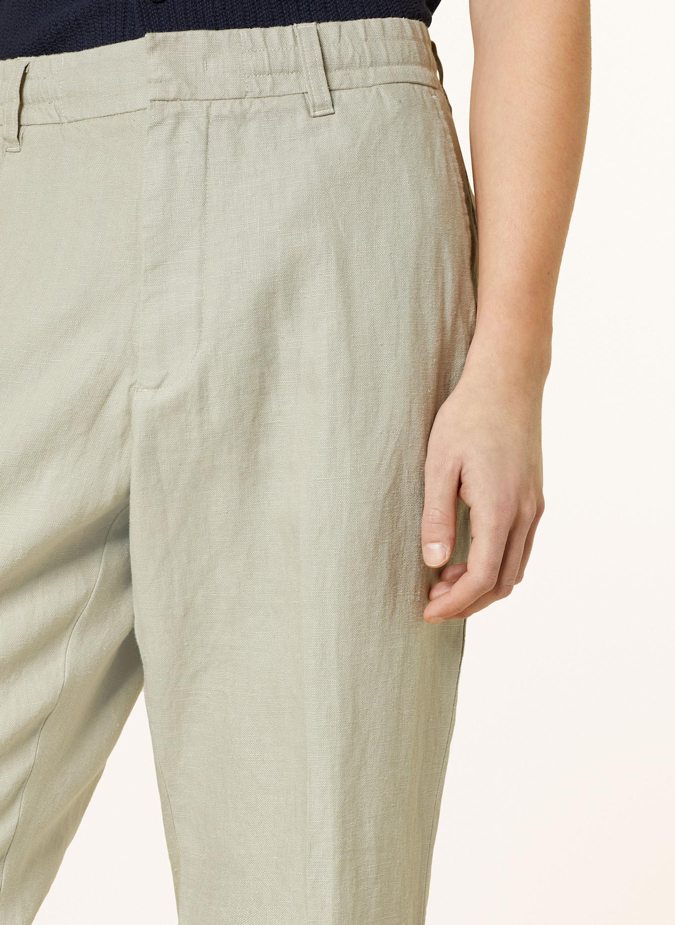 NN.07 Lněné kalhoty BILLIE Regular Fit: SVĚTLE ZELENÁ