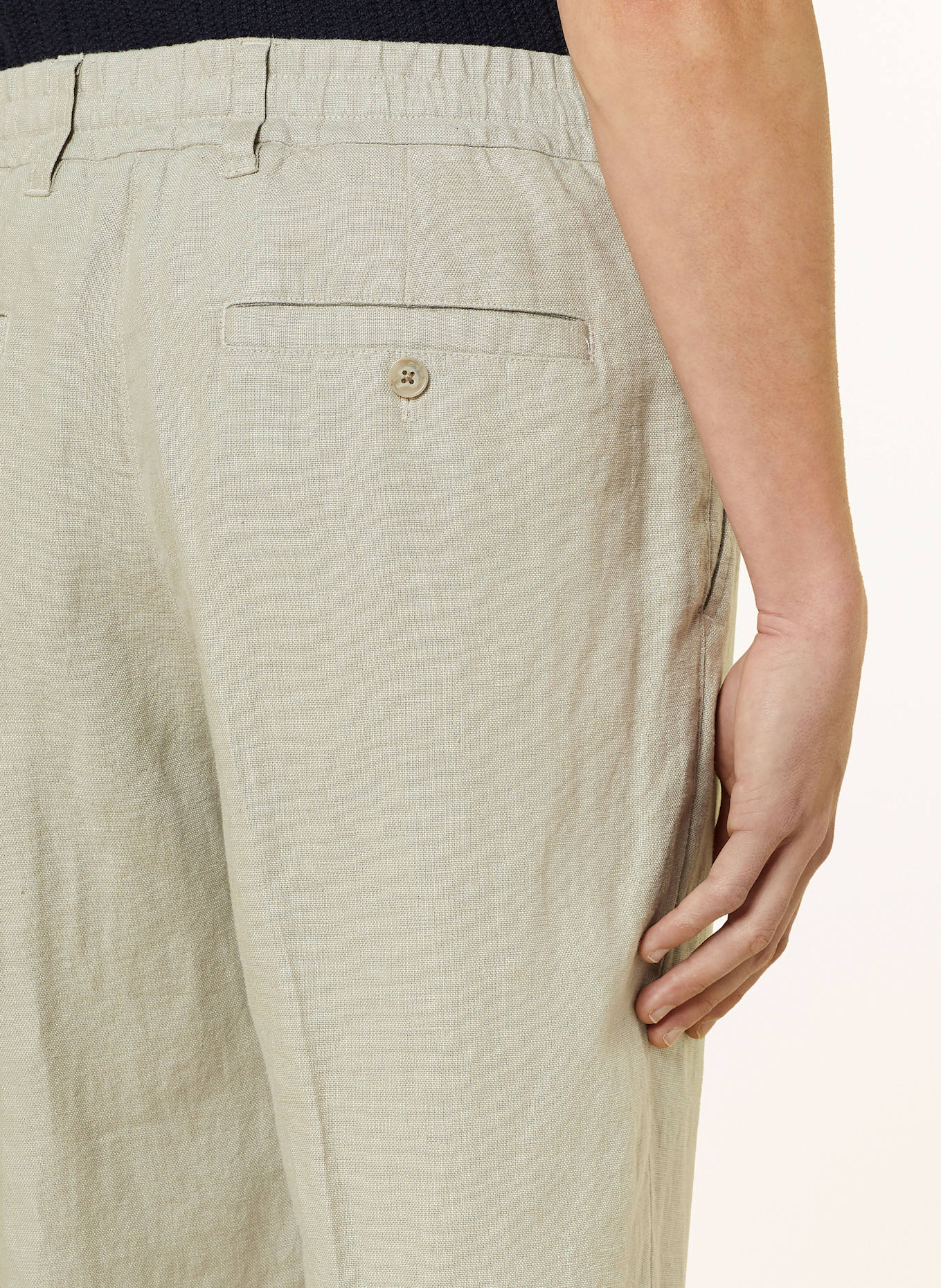 NN.07 Lněné kalhoty BILLIE Regular Fit: SVĚTLE ZELENÁ