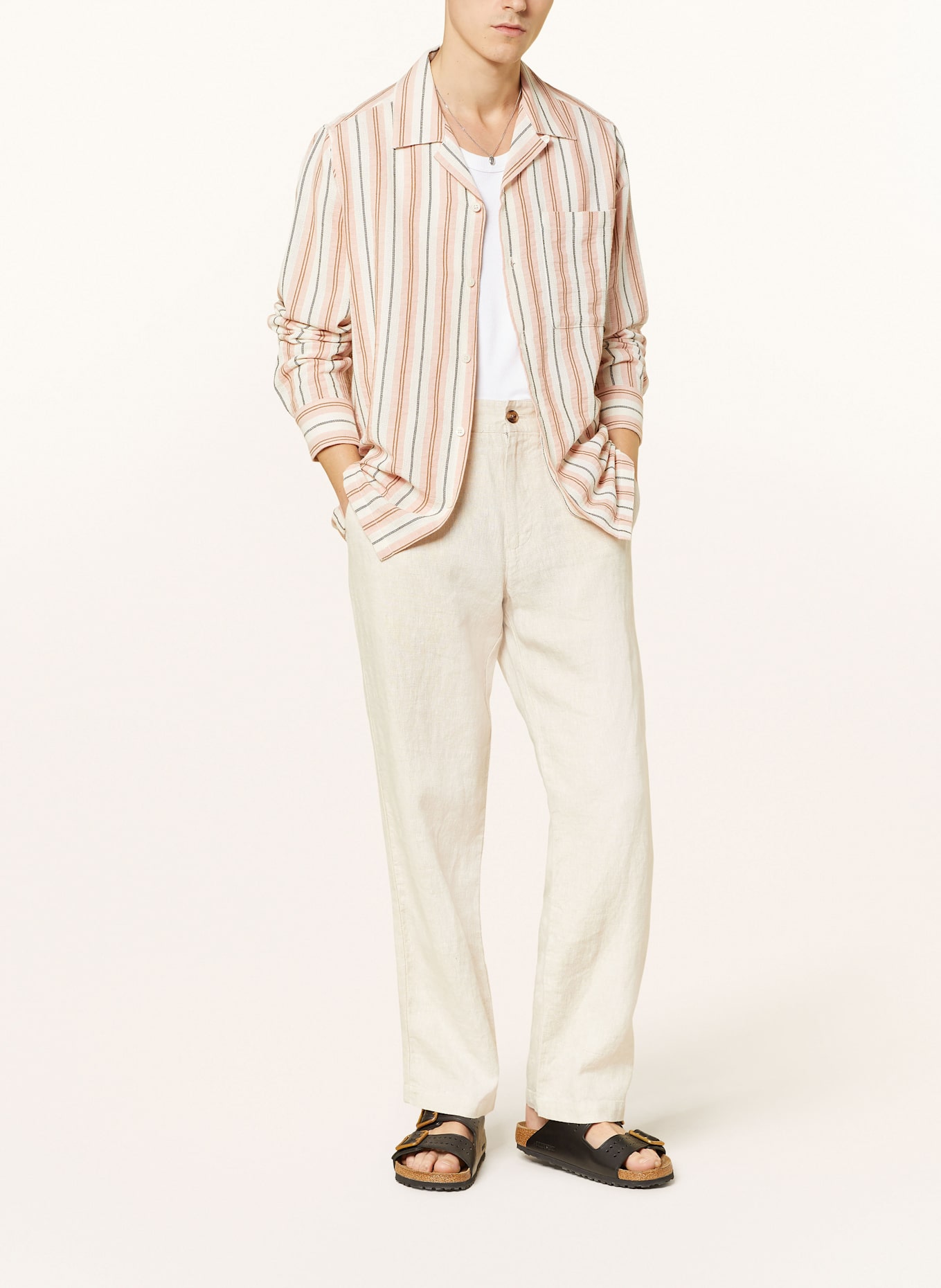 NN.07 Leinenhose ADEN Regular Fit: CREME
