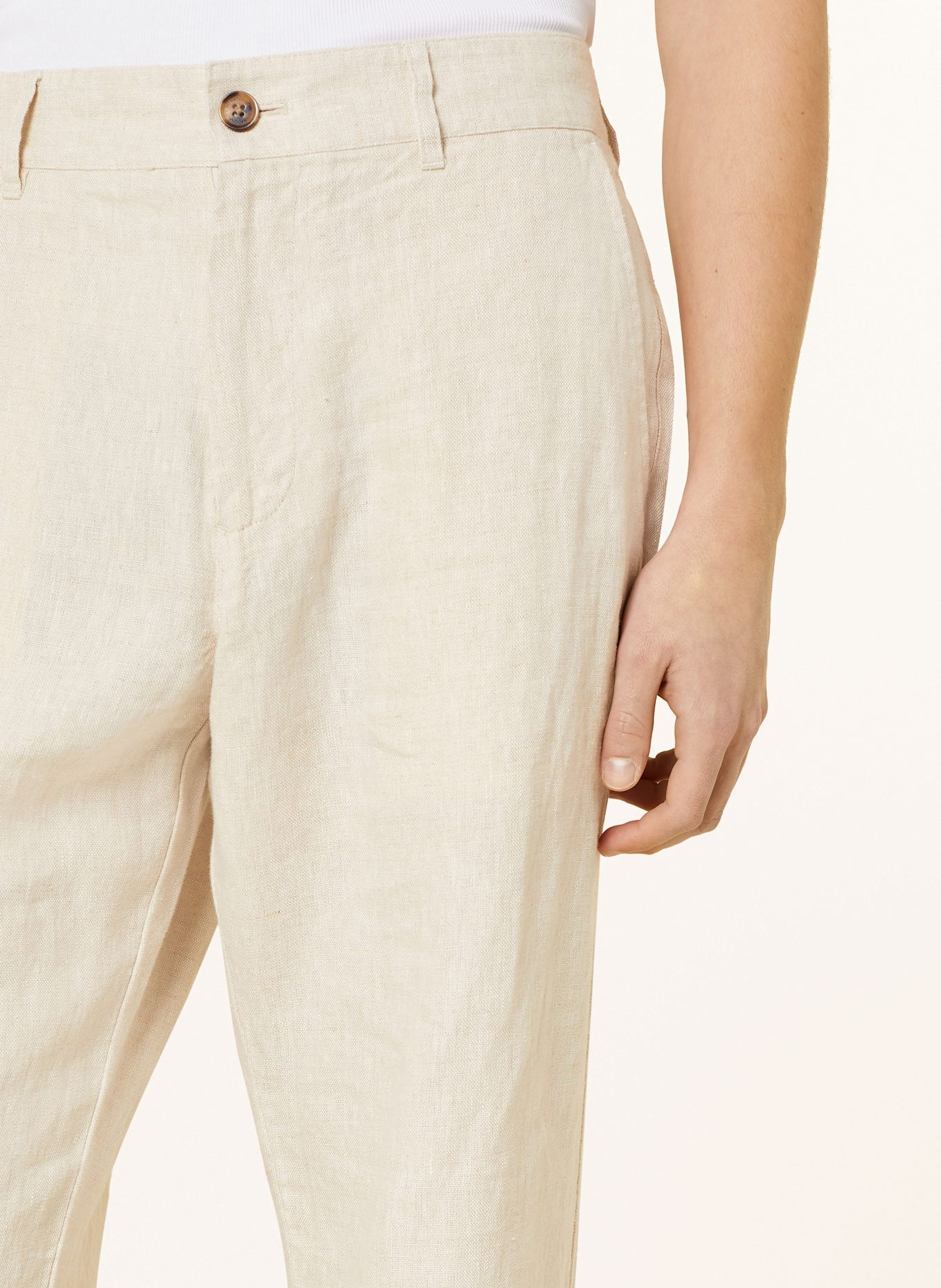 NN.07 Leinenhose ADEN Regular Fit: CREME