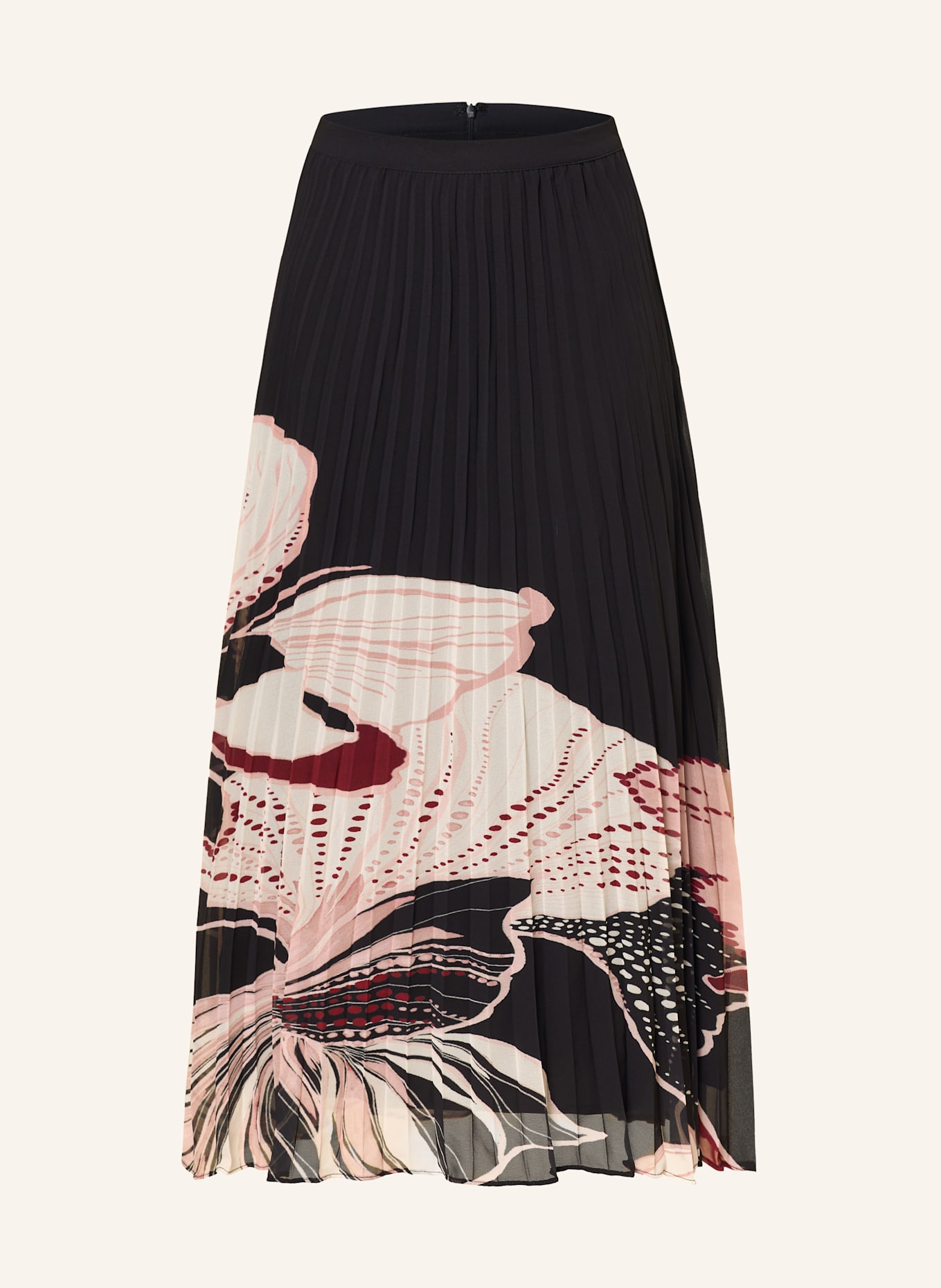 Phase Eight Plisseerock ELMINA: SCHWARZ / ROSA / DUNKELROT