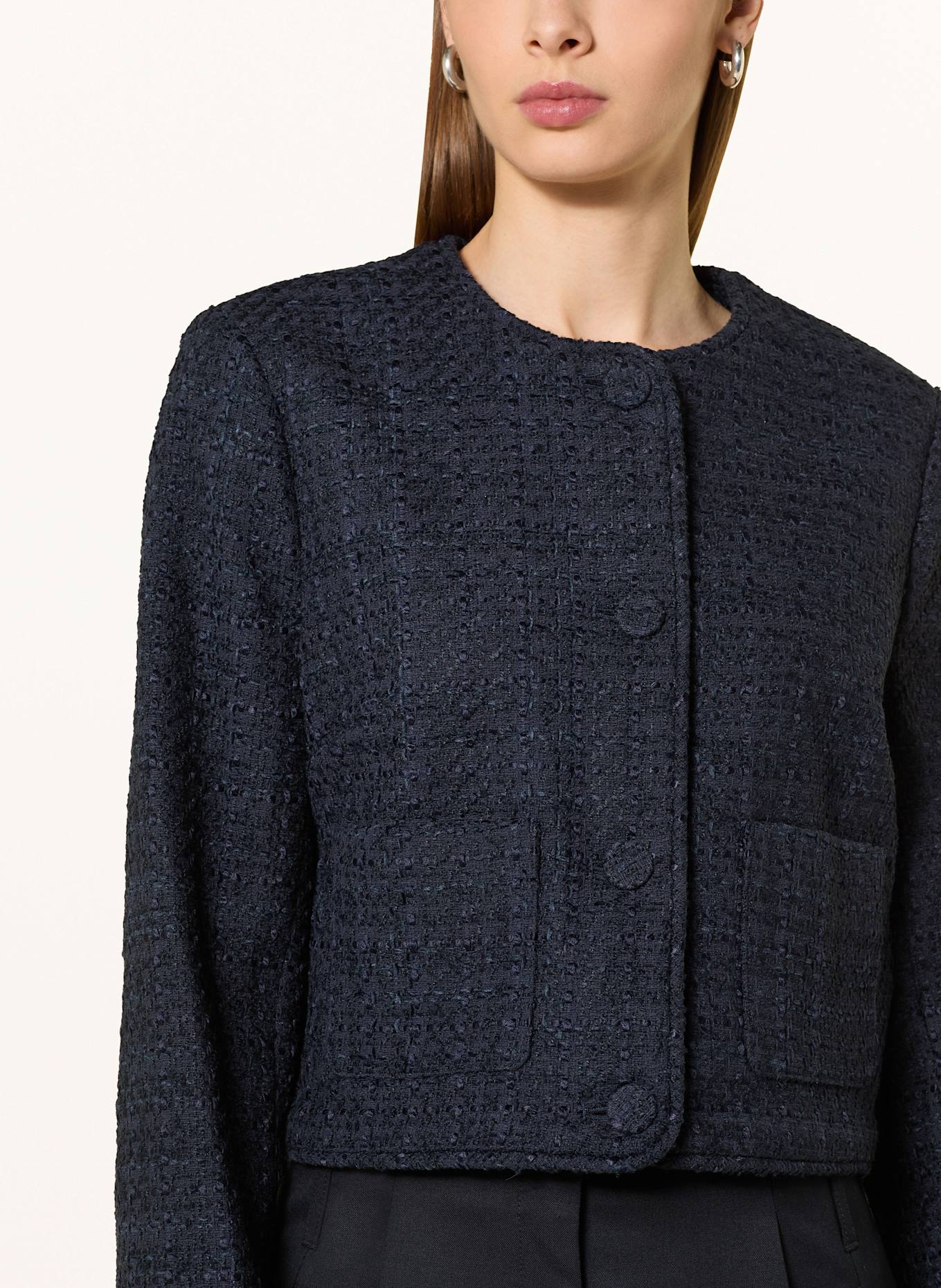 Phase Eight RIPLEY box jacket in bouclé in dark blue
