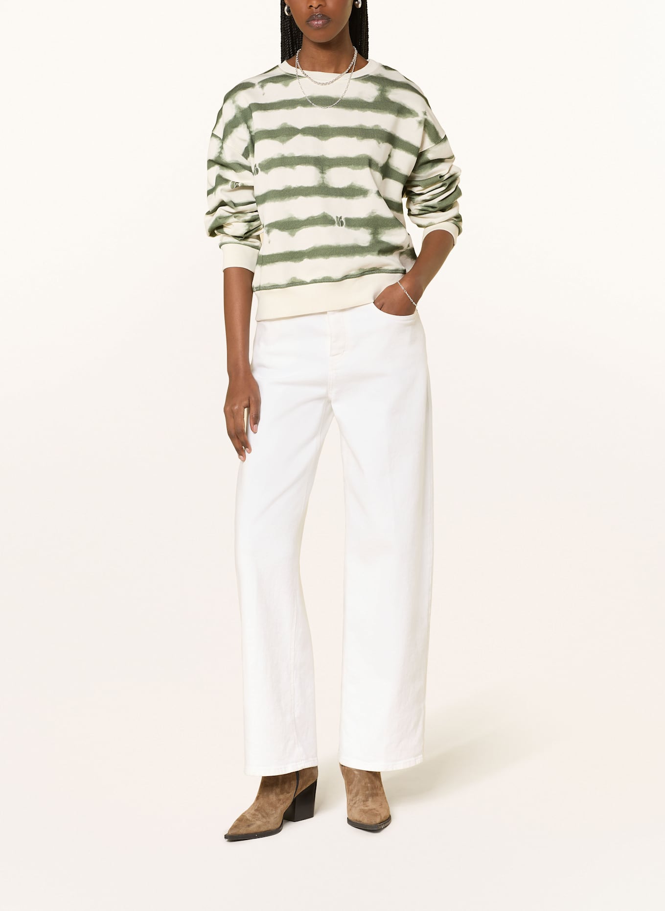 ba&sh Sweatshirt SETE: KHAKI / WEISS