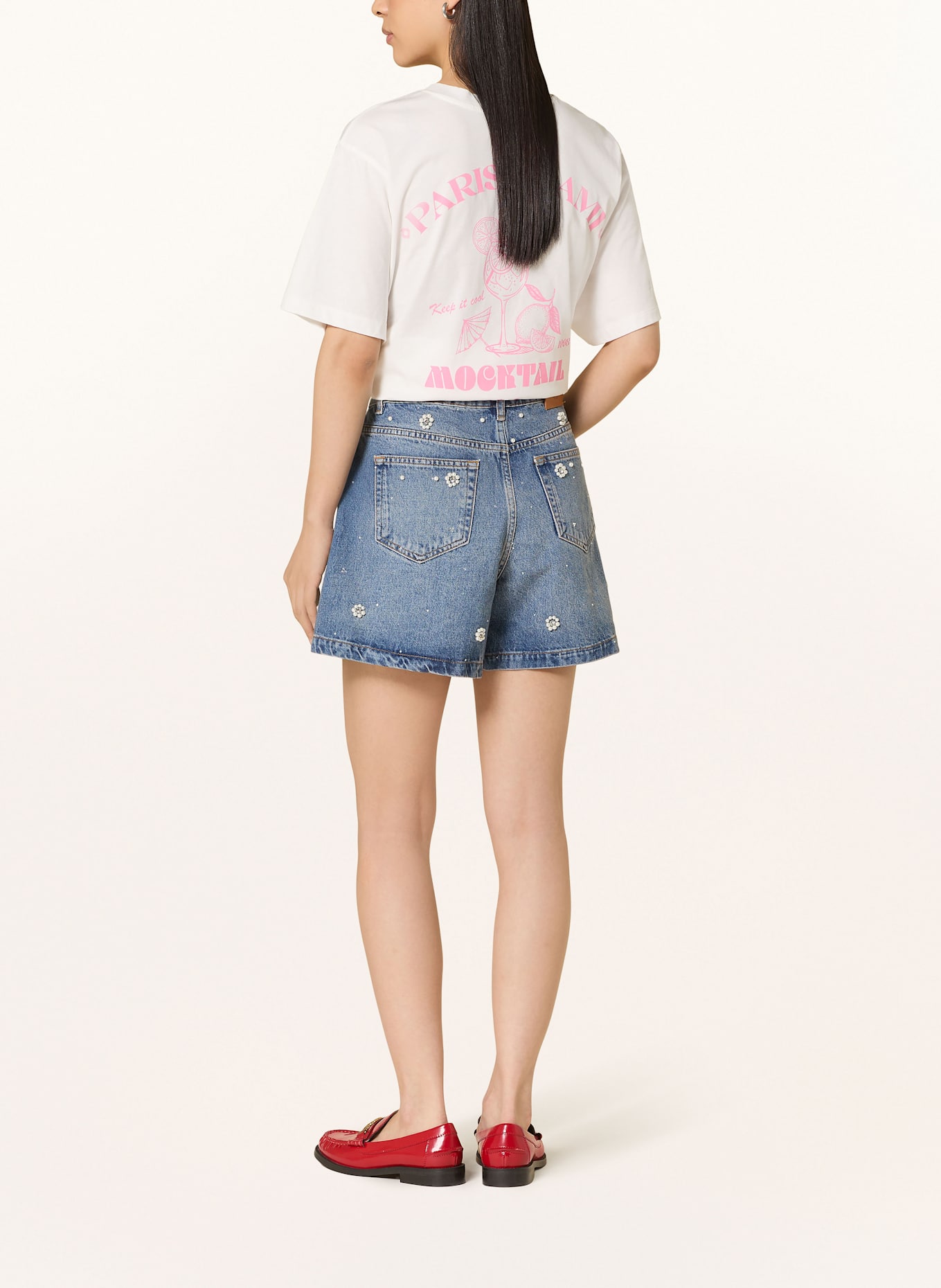 maje Jeansshorts mit Schmucksteinen: 0201 BLUE