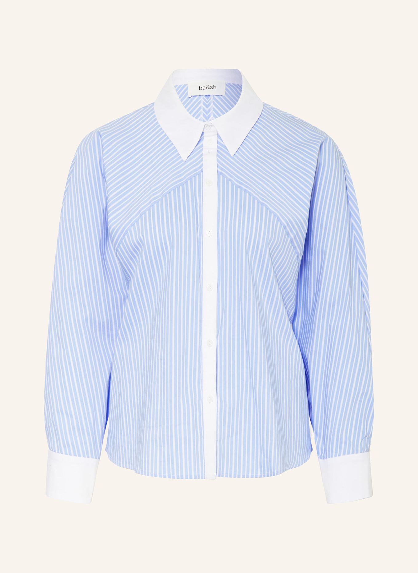 ba&sh HANAE shirt blouse: WHITE / LIGHT BLUE