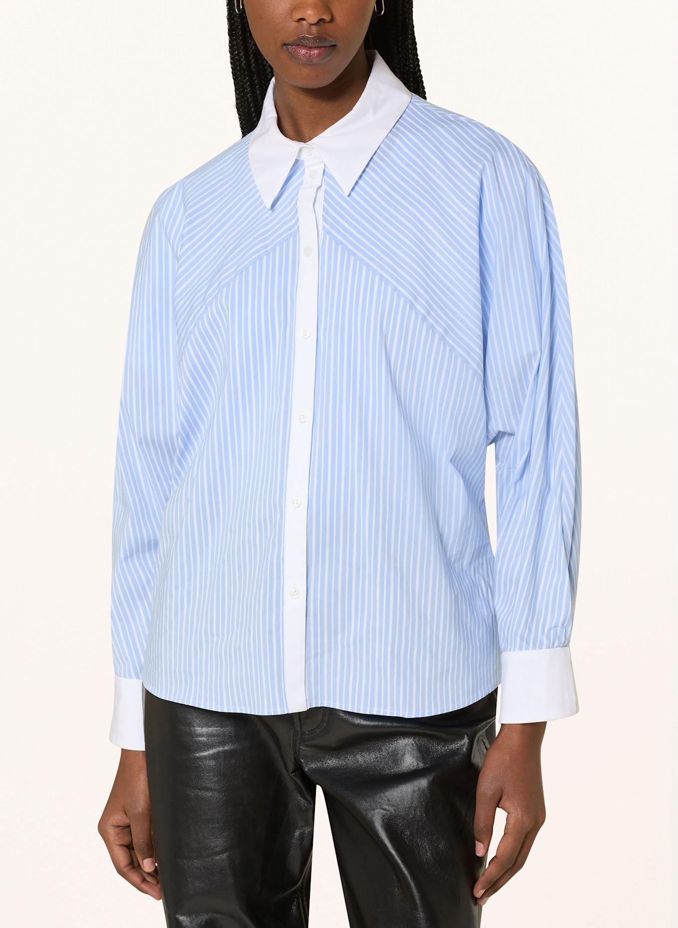 ba&sh HANAE shirt blouse: WHITE / LIGHT BLUE
