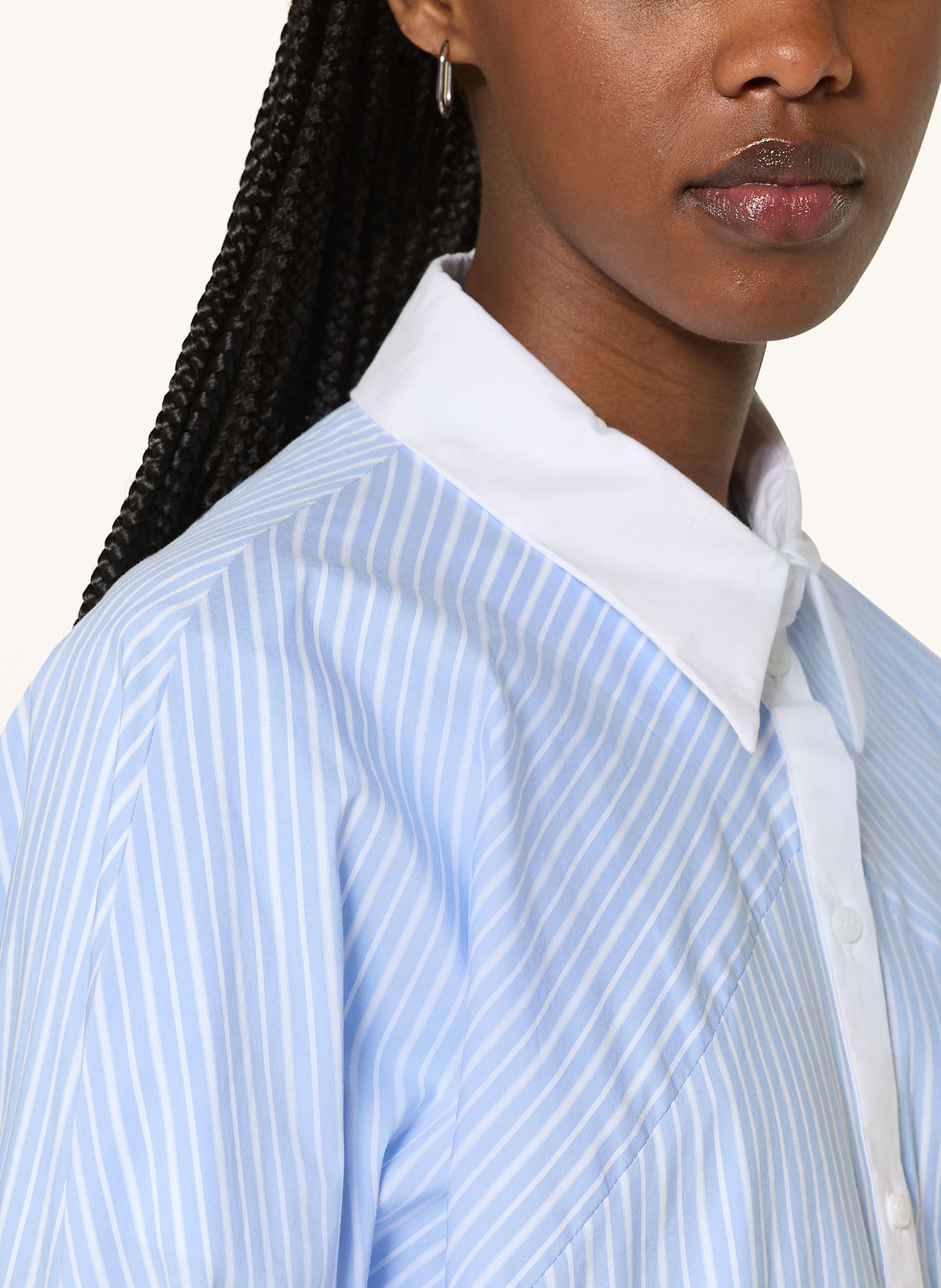 ba&sh HANAE shirt blouse: WHITE / LIGHT BLUE