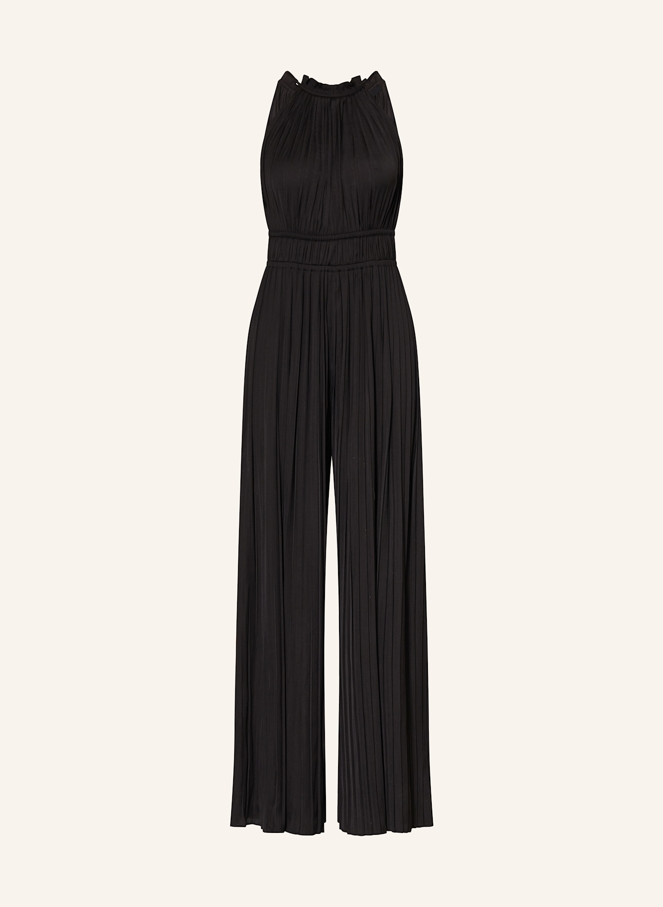 maje Jumpsuit mit Plissees und Cut-out: SCHWARZ