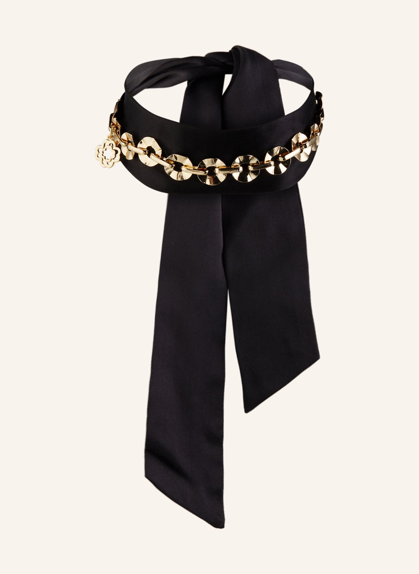 maje Choker z jedwabiu: CZARNY / ZŁOTY