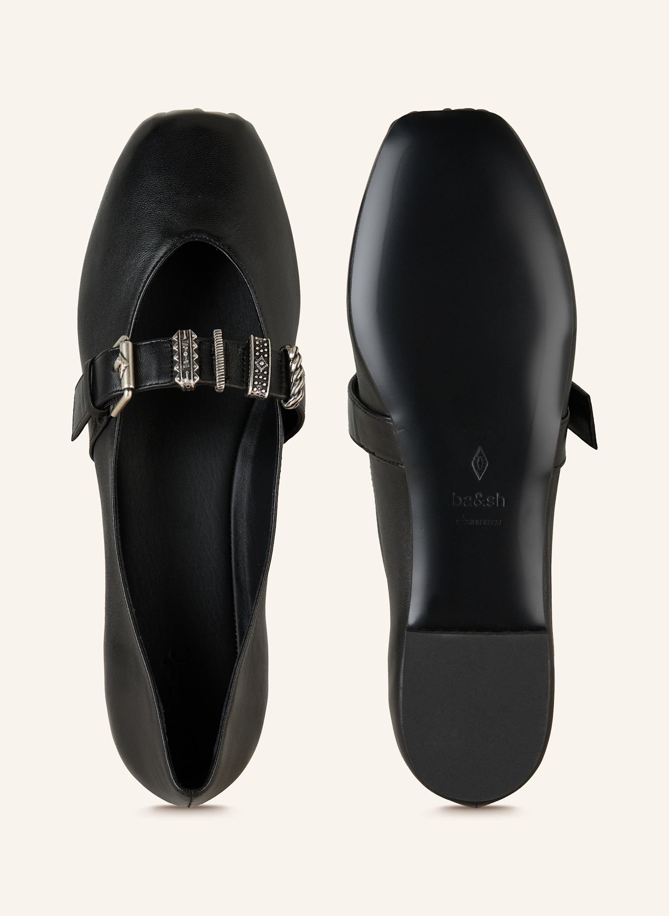 ba&sh Mary-Jane-Ballerinas: SCHWARZ