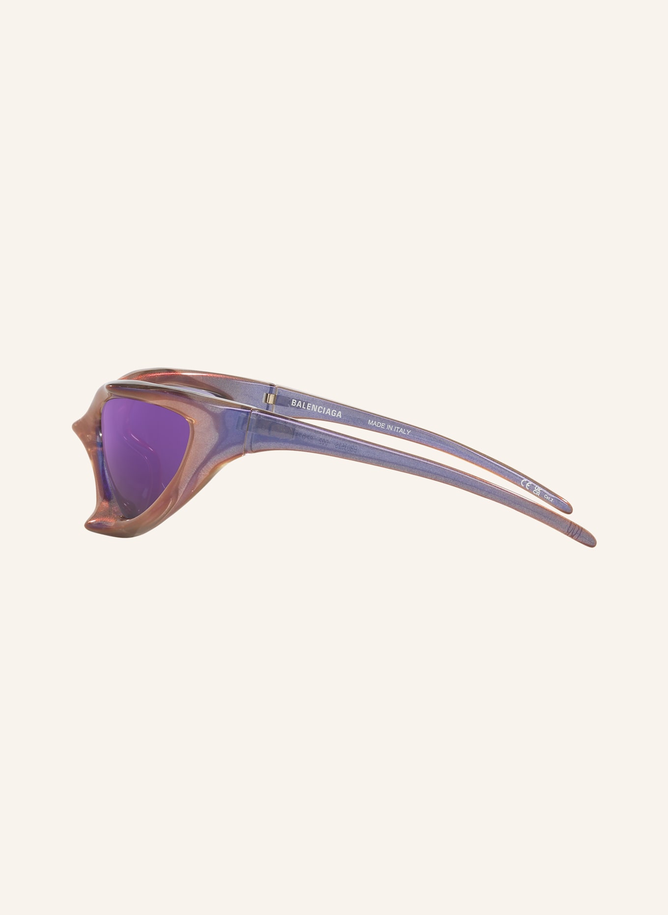 BALENCIAGA Okulary przeciwsłoneczne BB0352S: 3700S1 - FIOLETOWY / FIOLETOWY LUSTRZANY