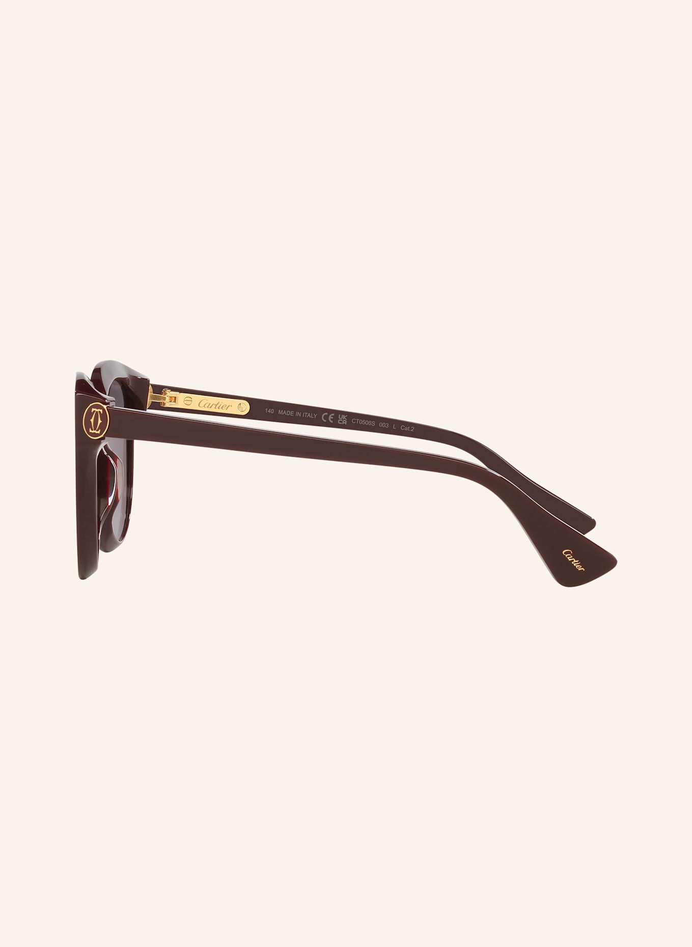 Cartier Sonnenbrille 6L001769: 2000L1 - DUNKELROT/ GRAU