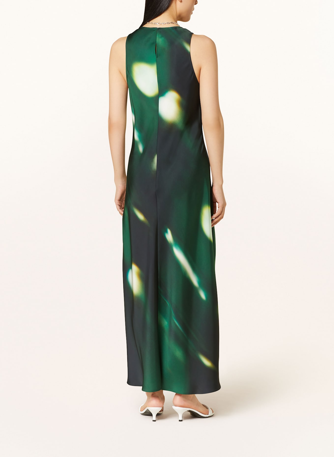 MAX & Co. Satinkleid KAISER: DUNKELGRAU / GRÜN / HELLGRÜN