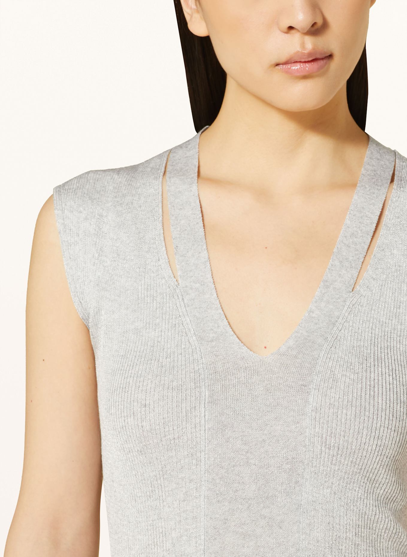 MAX & Co. Stricktop OTELLO mit Cut-outs: HELLGRAU