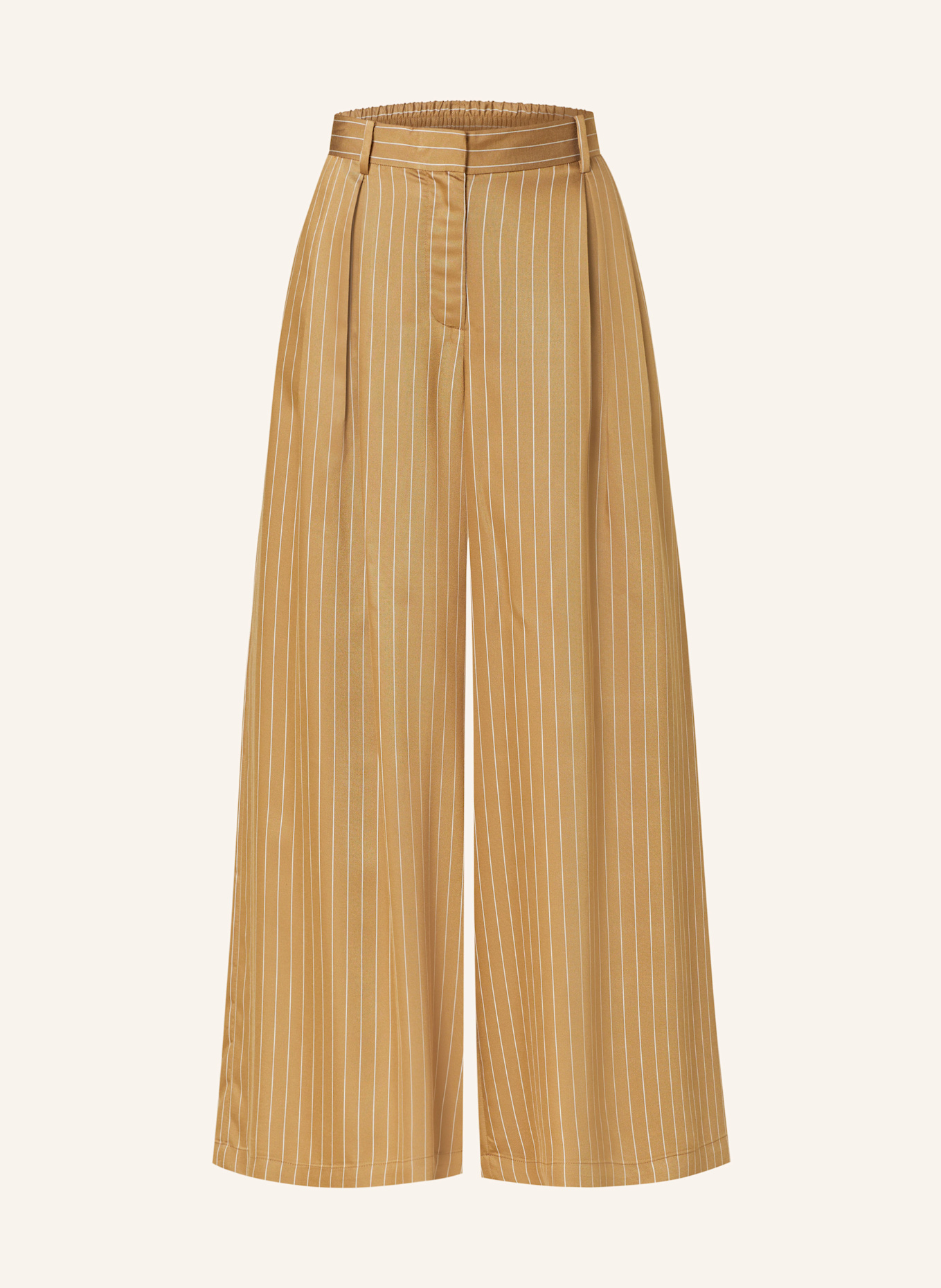 MAX & Co. Marlenehose BERTONE aus Satin: BRAUN / WEISS