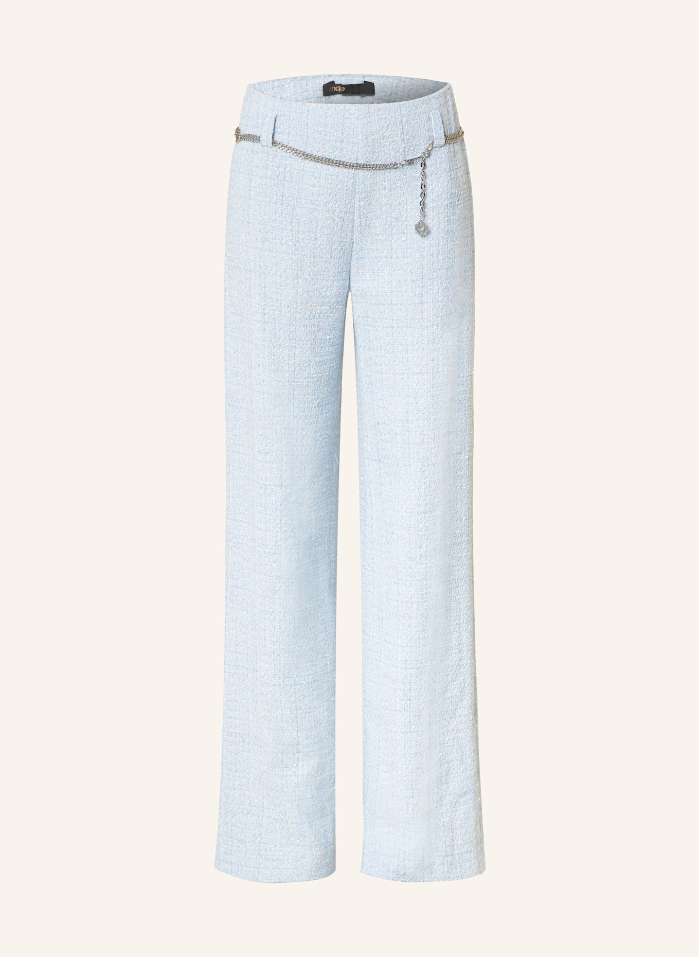 maje Marlenehose aus Tweed: HELLBLAU/ ECRU/ MINT