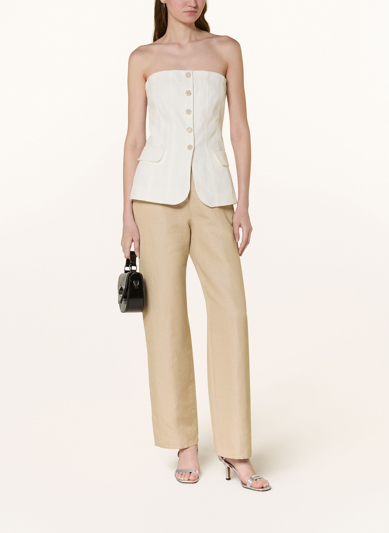 maje Marlenehose mit Leinen: CREME