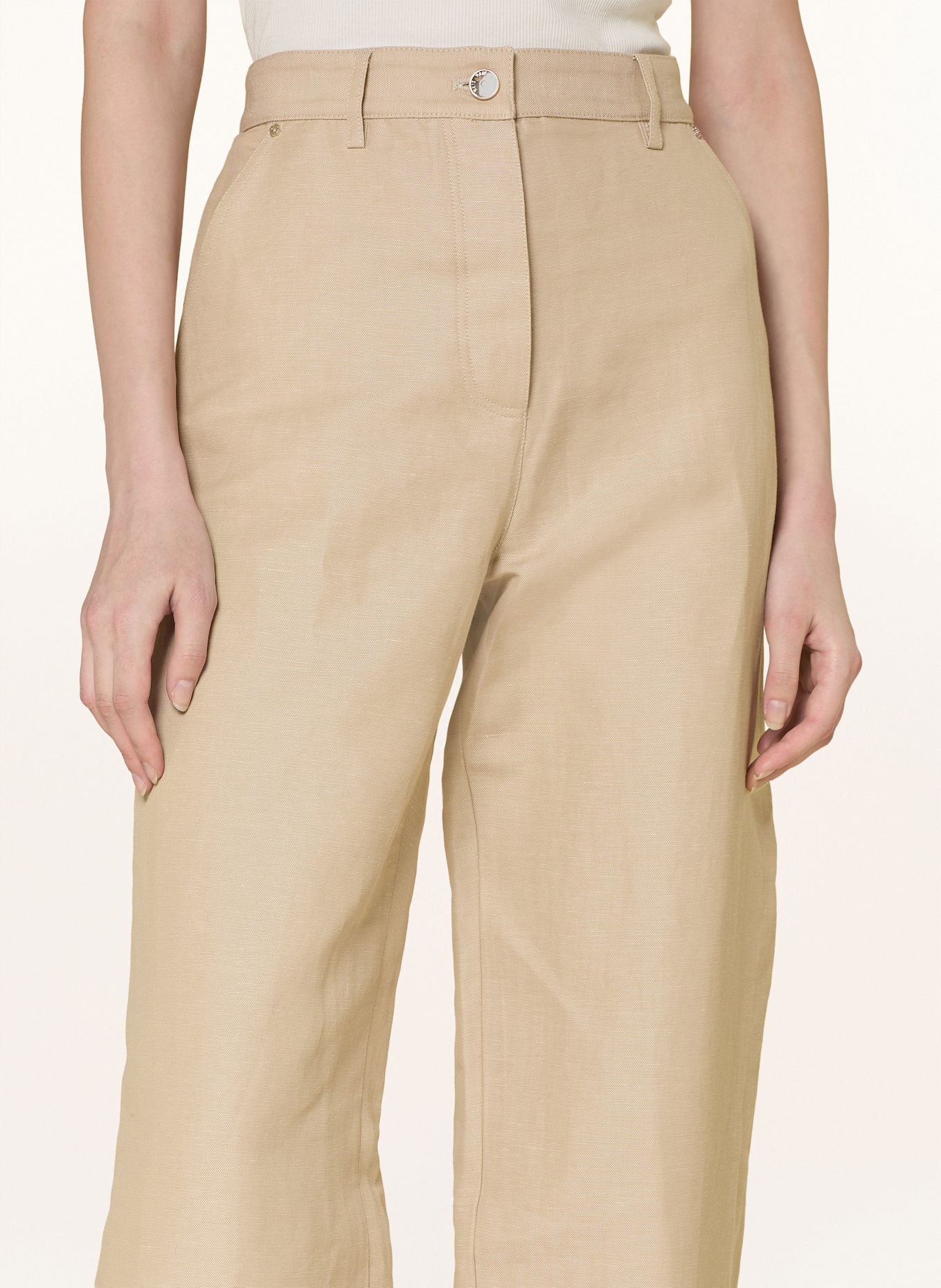 maje Marlenehose mit Leinen: CREME
