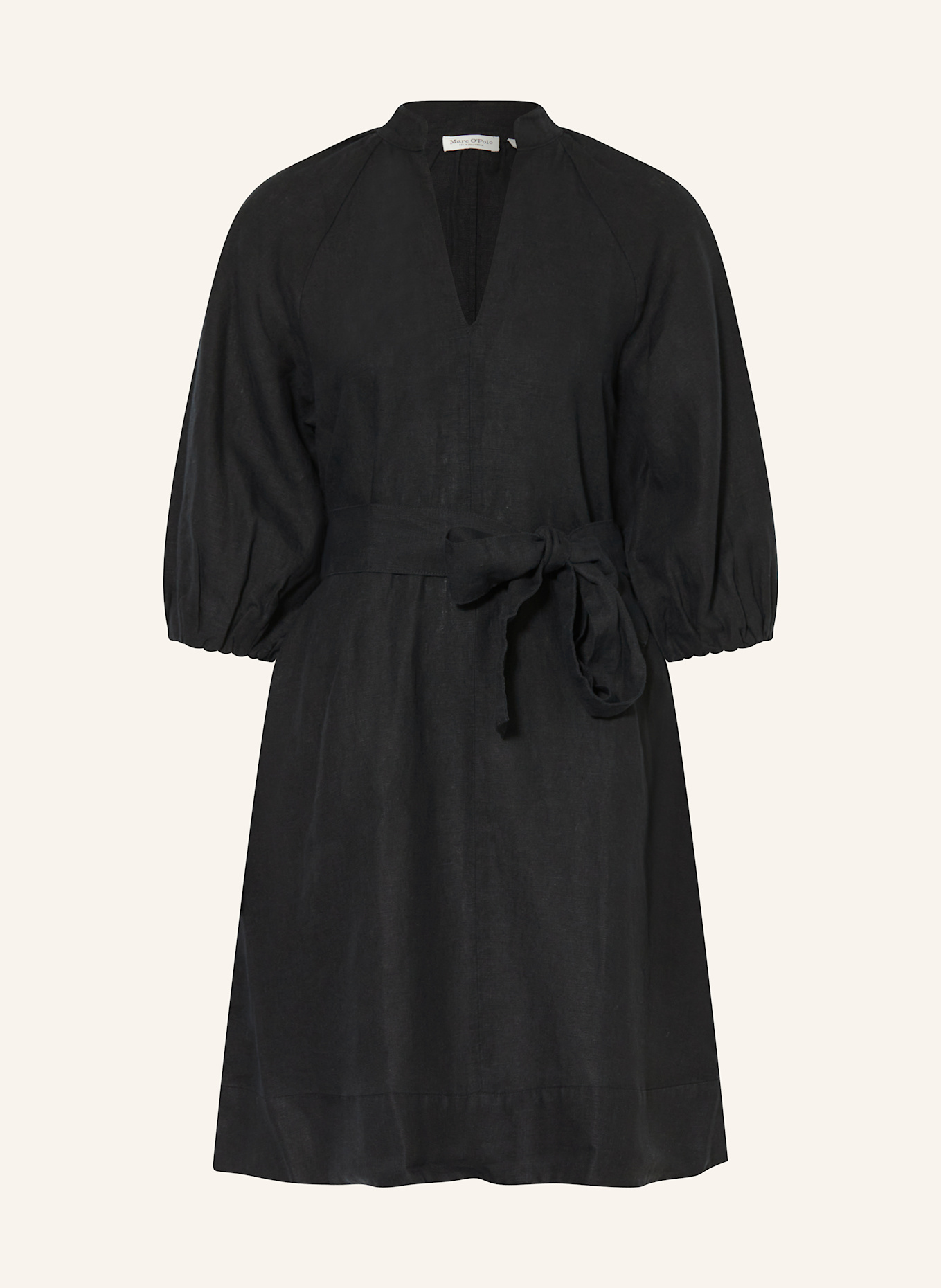 Marc O'Polo Leinenkleid mit 3/4-Arm: SCHWARZ
