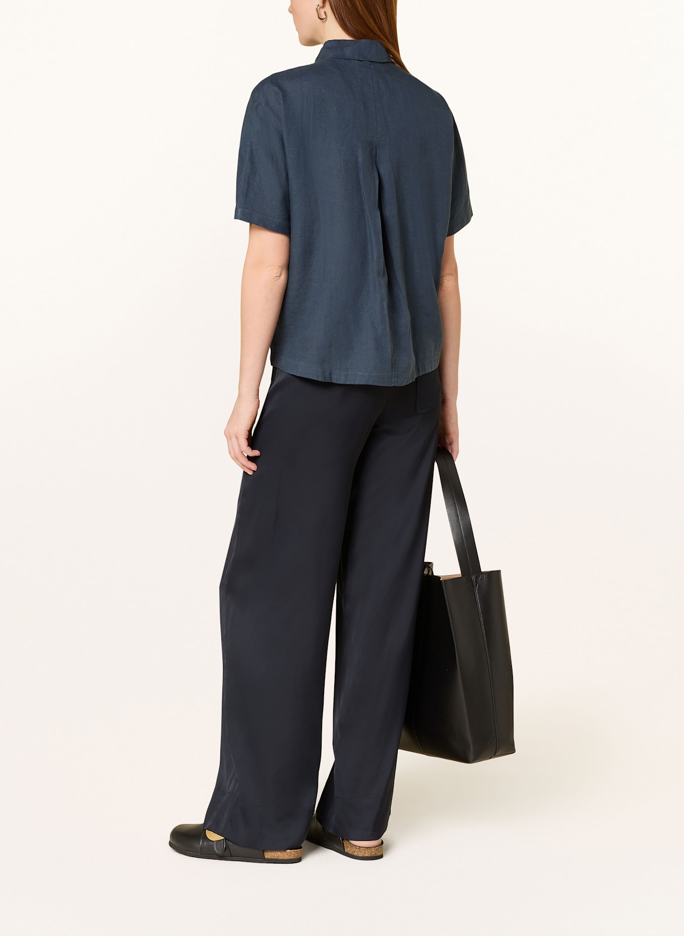 Marc O'Polo Hemdbluse aus Leinen: DUNKELBLAU