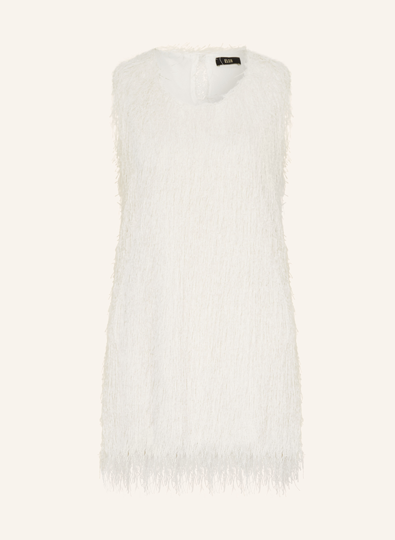 ELEH Kleid mit Fransen: WEISS