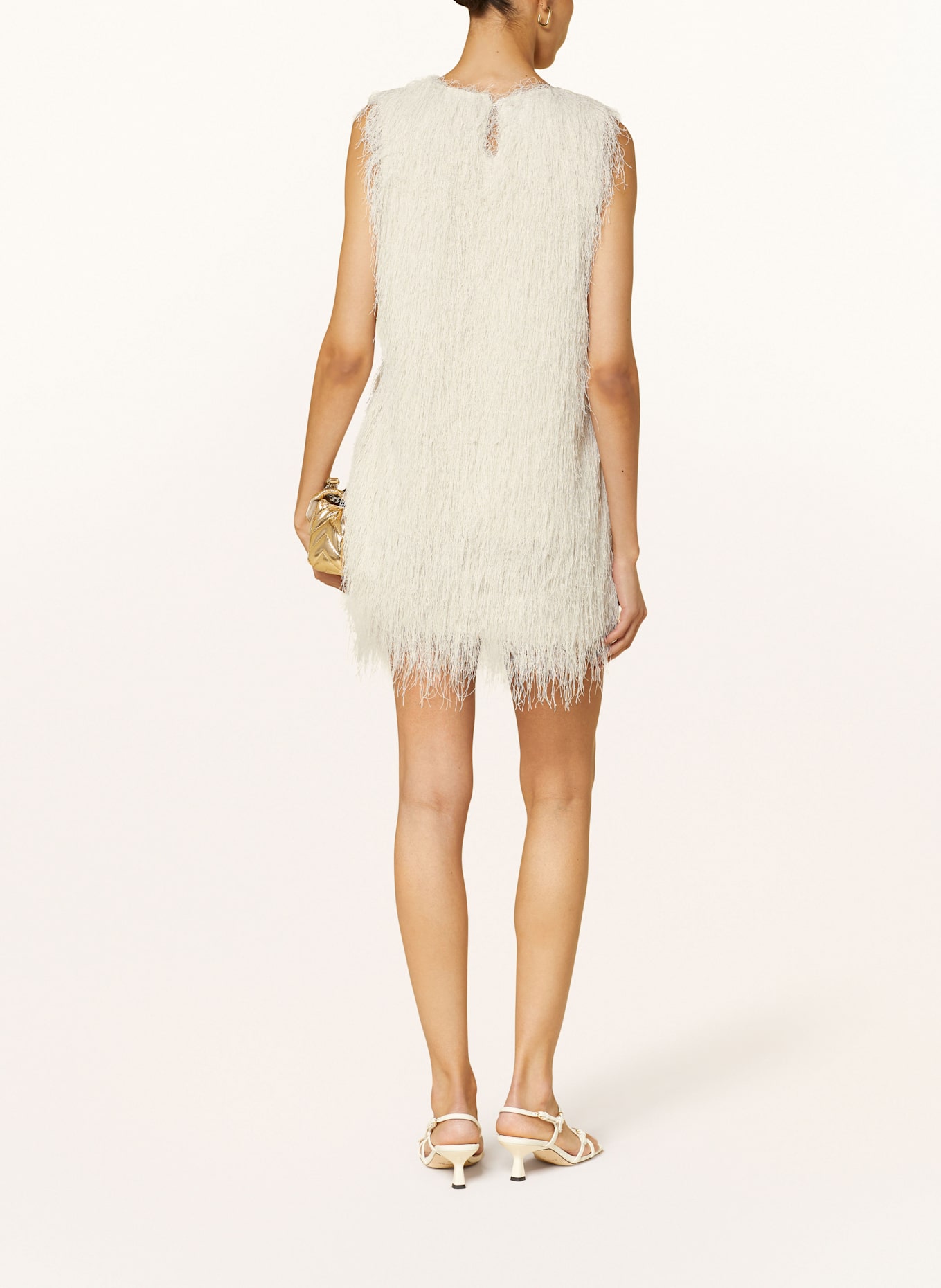 ELEH Kleid mit Fransen: WEISS