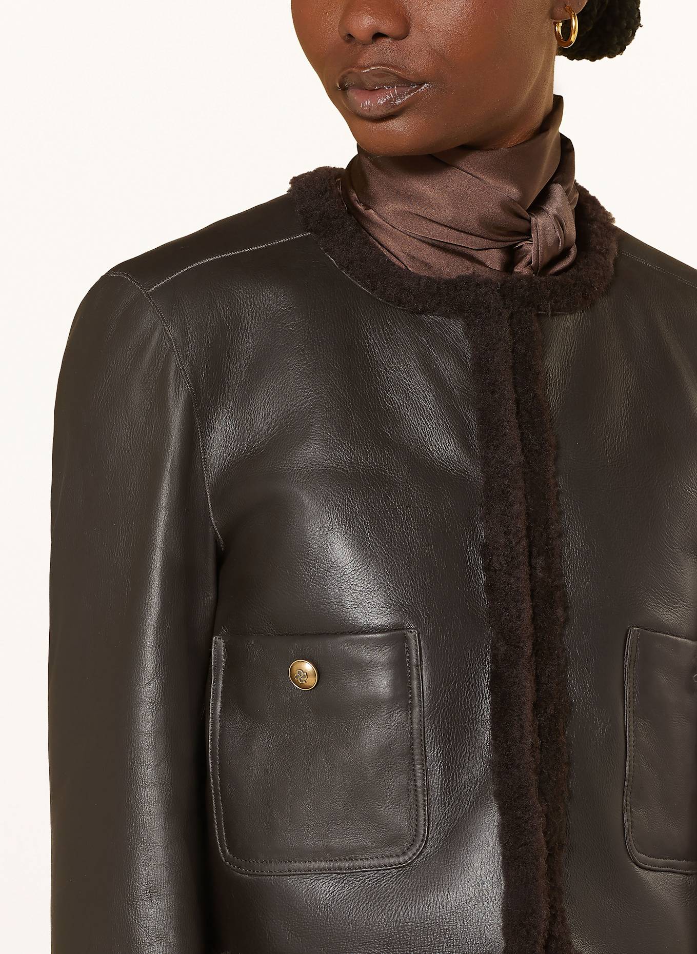 DOROTHEE SCHUMACHER Lederjacke SOFT TOUCH zum Wenden: DUNKELBRAUN