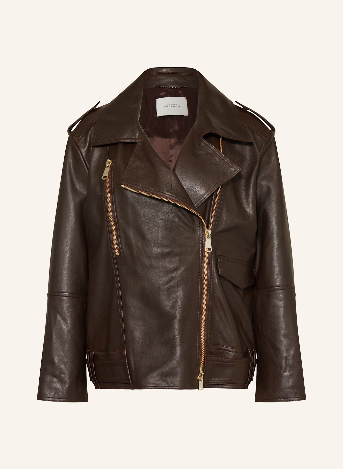 DOROTHEE SCHUMACHER Lederjacke SLEEK STATEMENT: DUNKELBRAUN