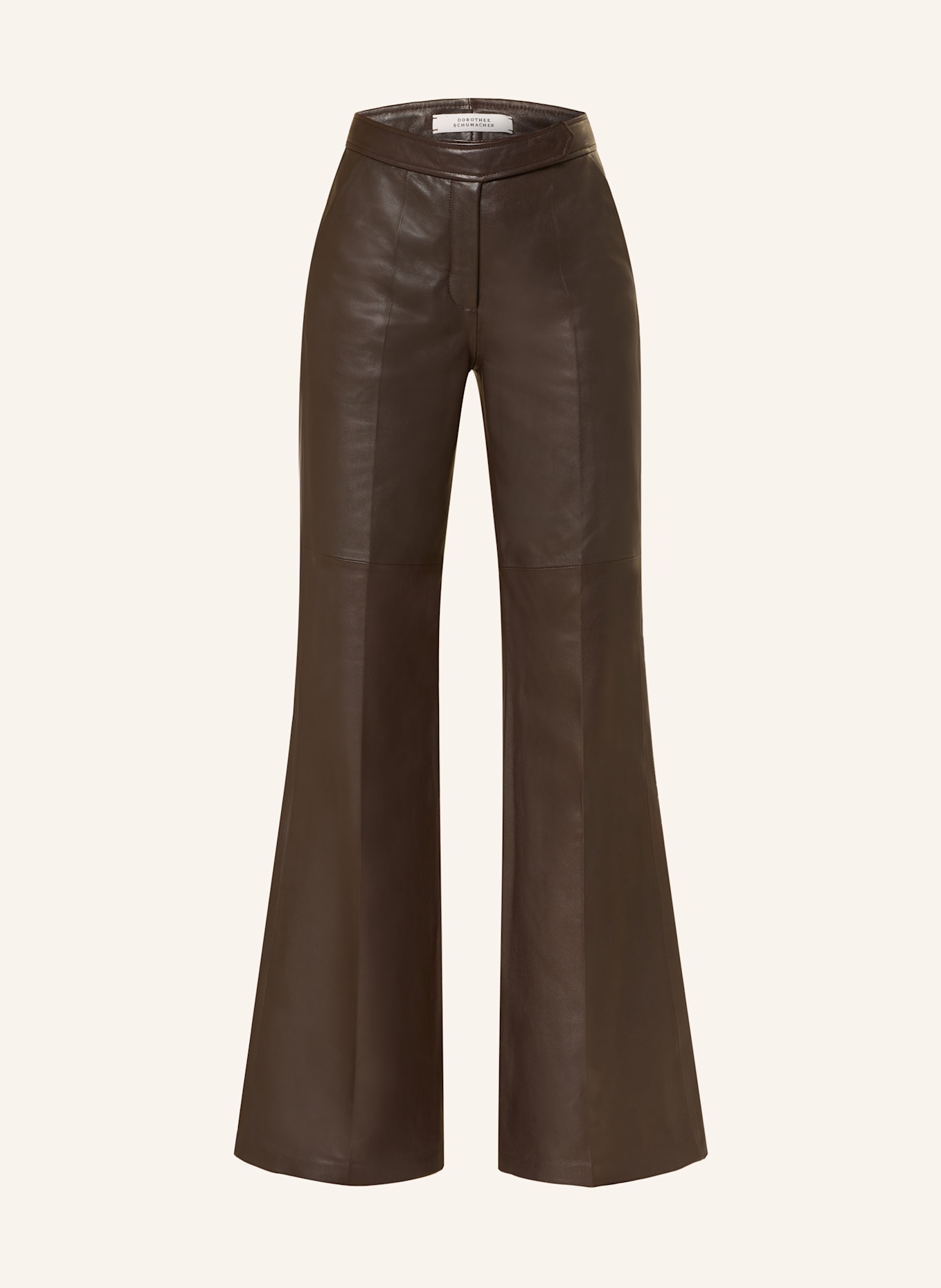 DOROTHEE SCHUMACHER Leather trousers SLEEK STATEMENT: DARK BROWN
