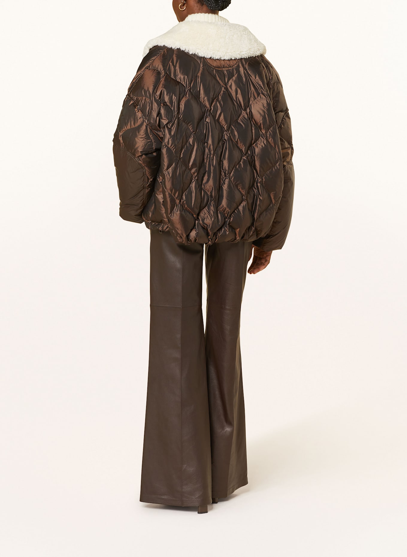 DOROTHEE SCHUMACHER Leather trousers SLEEK STATEMENT: DARK BROWN
