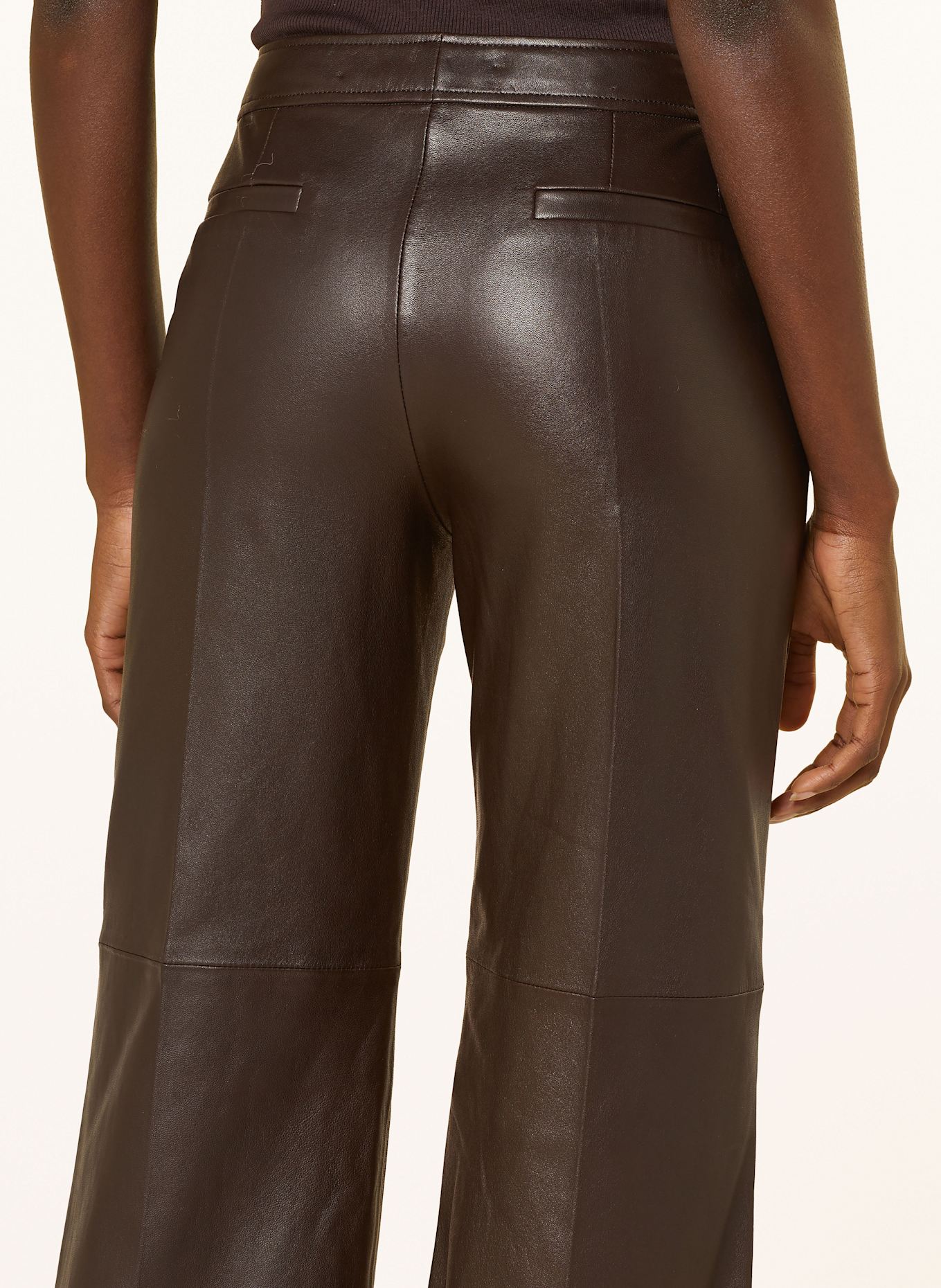 DOROTHEE SCHUMACHER Leather trousers SLEEK STATEMENT: DARK BROWN