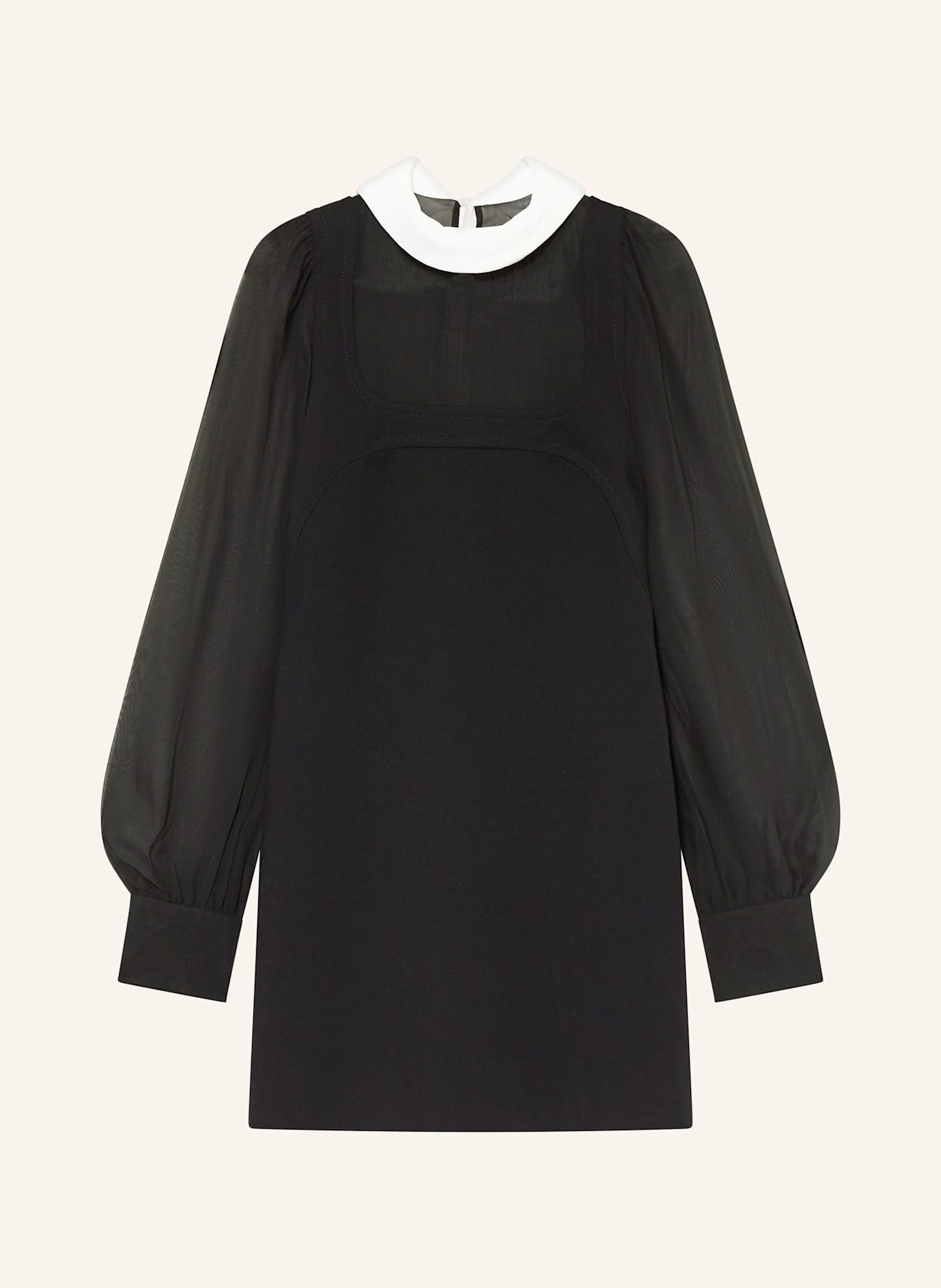 DOROTHEE SCHUMACHER Cocktailkleid EMOTIONAL ESSENCE mit Schluppe: SCHWARZ / WEISS