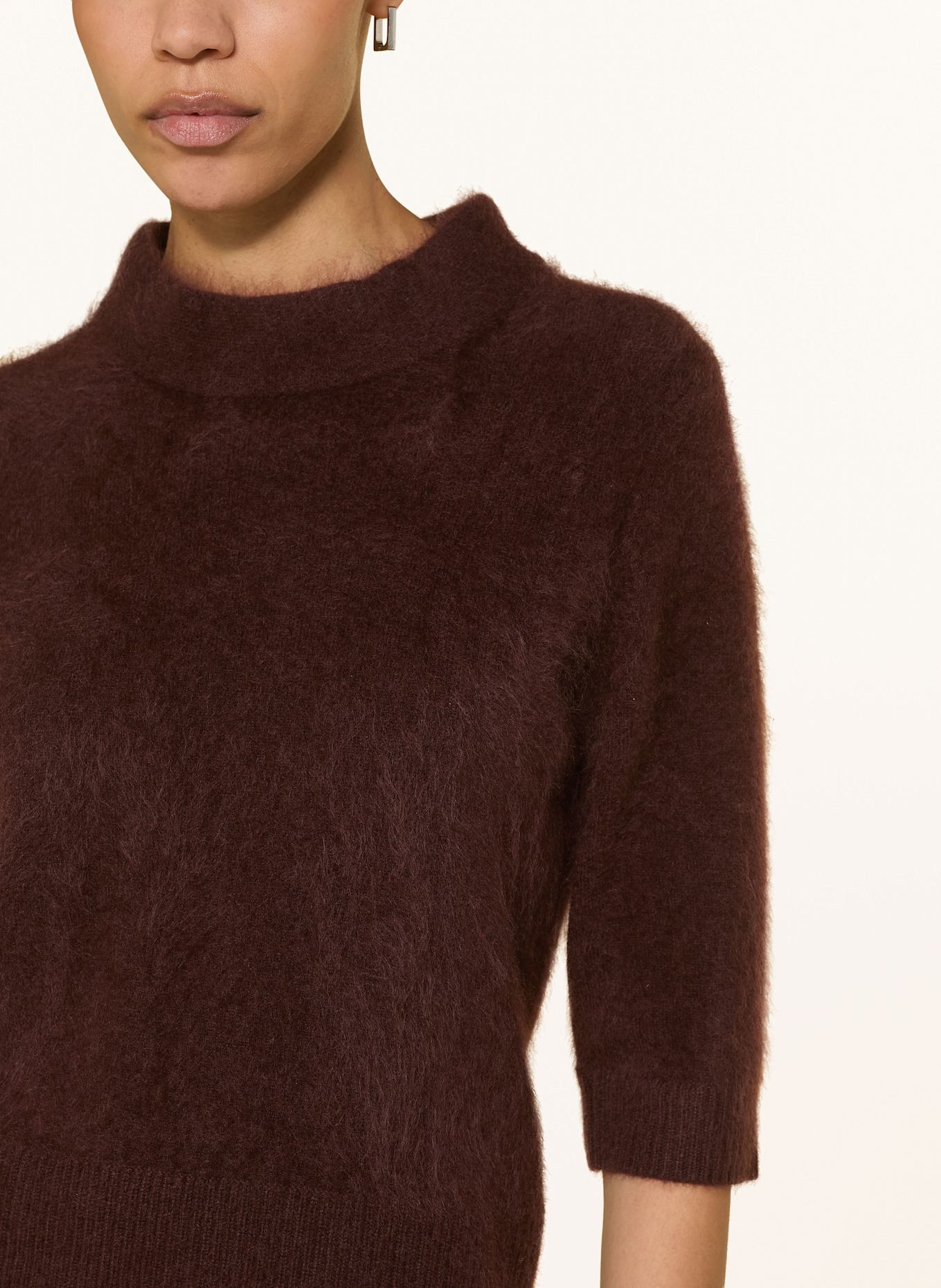 DOROTHEE SCHUMACHER Pullover FLUFFY STATEMENT mit 3/4-Arm: DUNKELBRAUN