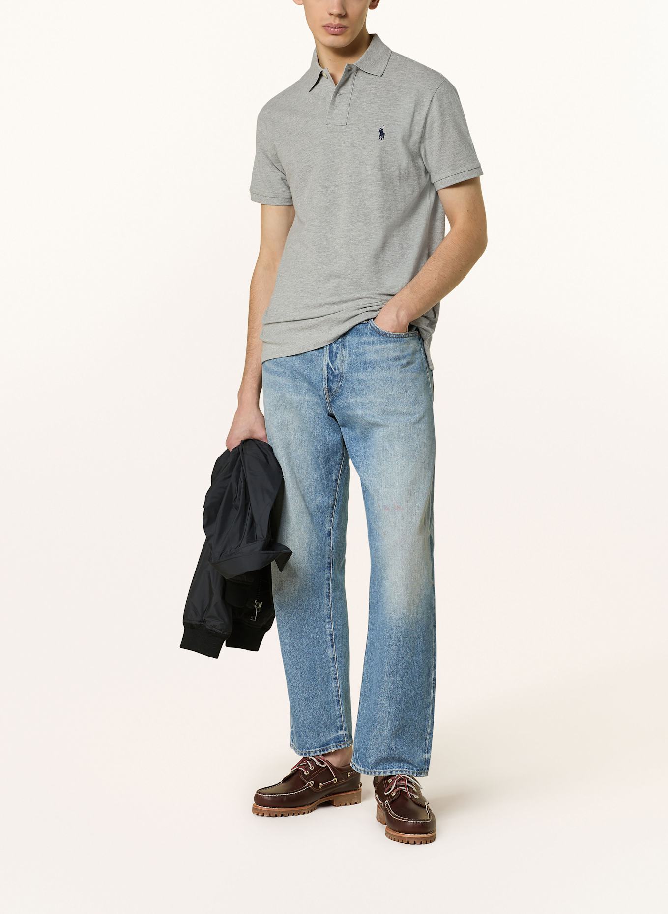 POLO RALPH LAUREN Piqué-Poloshirt Custom Slim Fit: HELLGRAU